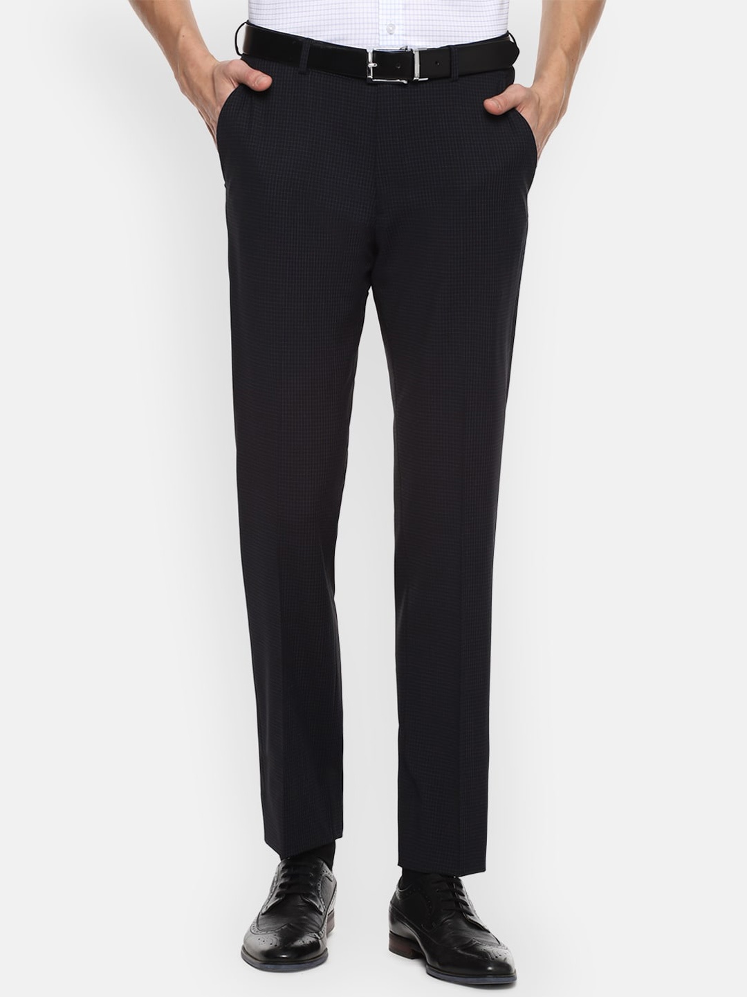 

Louis Philippe Permapress Men Black Slim Fit Trousers
