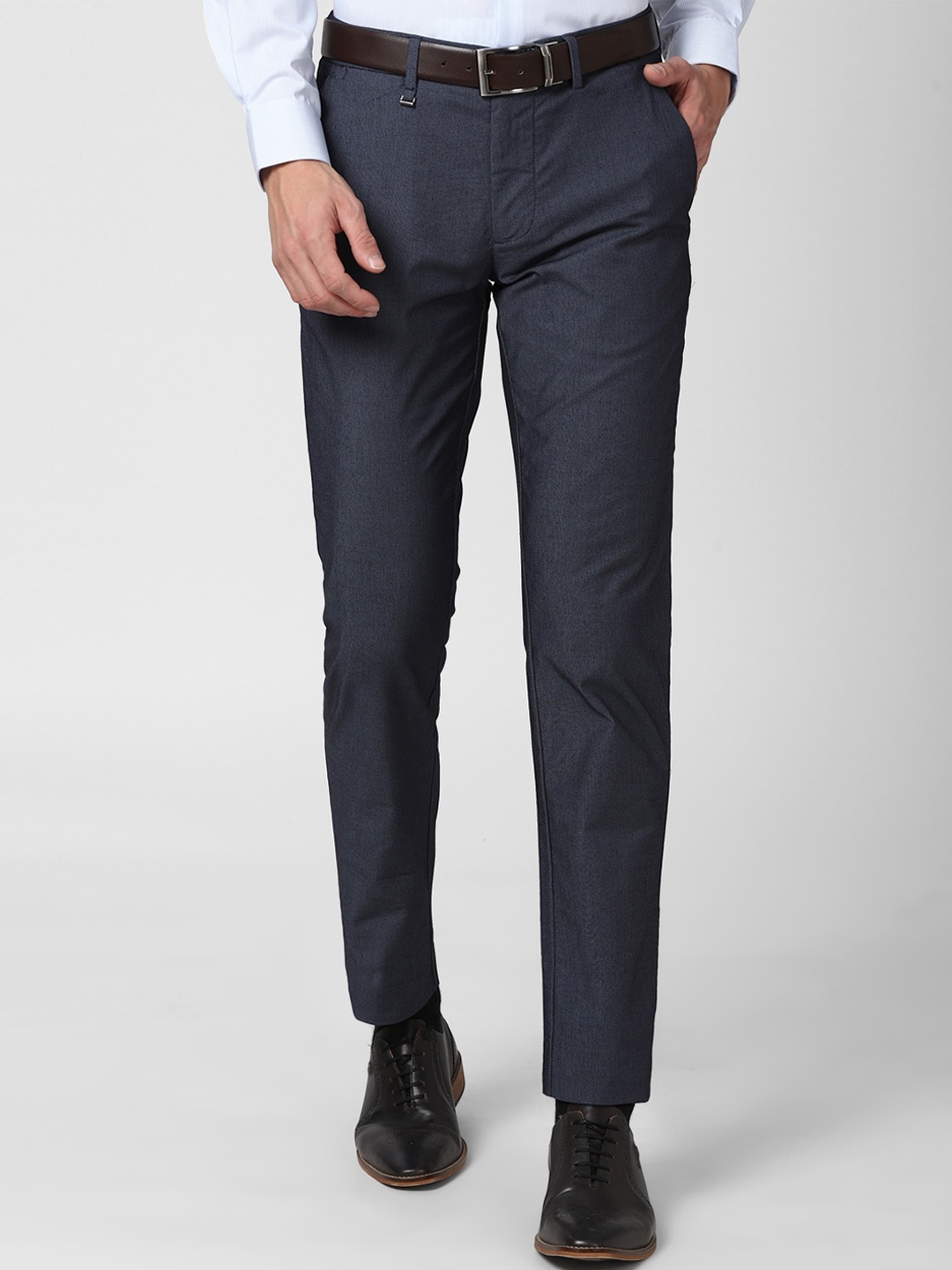 

Van Heusen Men Navy Blue Slim Fit Trousers