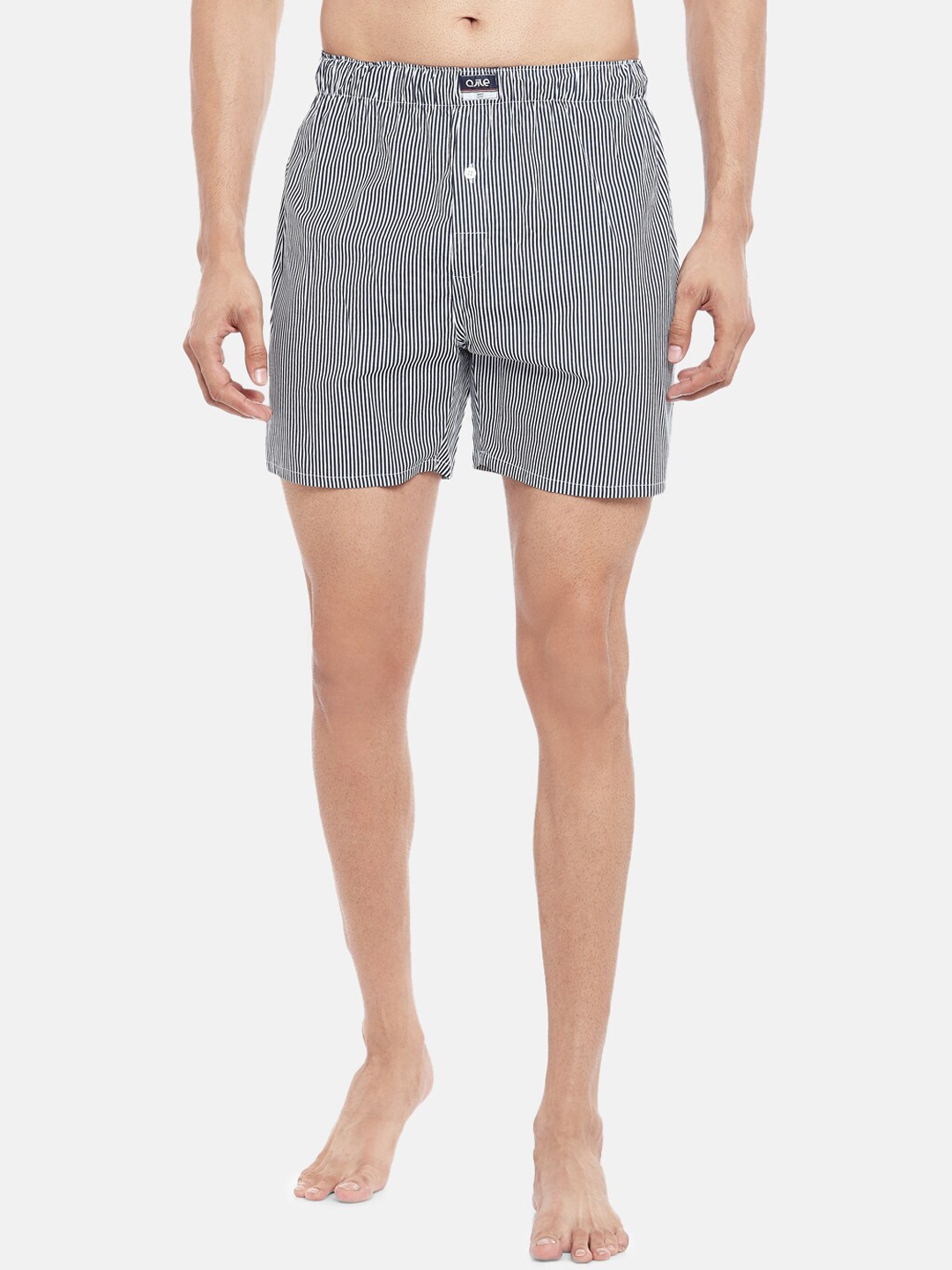 

Ajile by Pantaloons Men Black & White Striped Pure Cotton Boxers