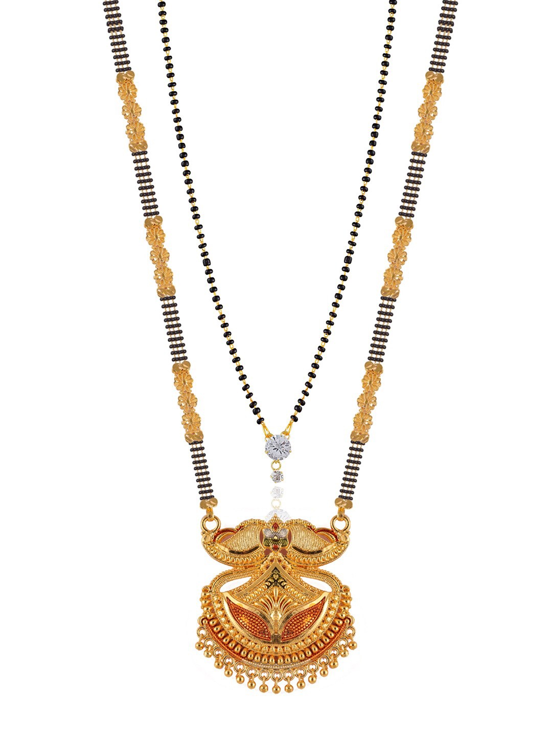 

Brandsoon Set Of 2 Gold-Plated Black Beaded Mangalsutra