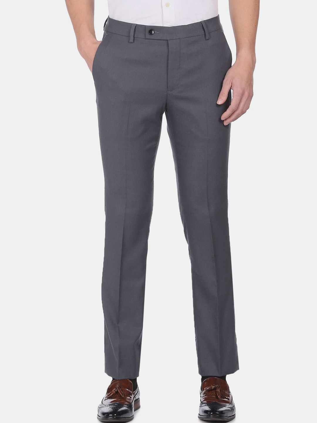 

Arrow Men Grey Formal Trousers