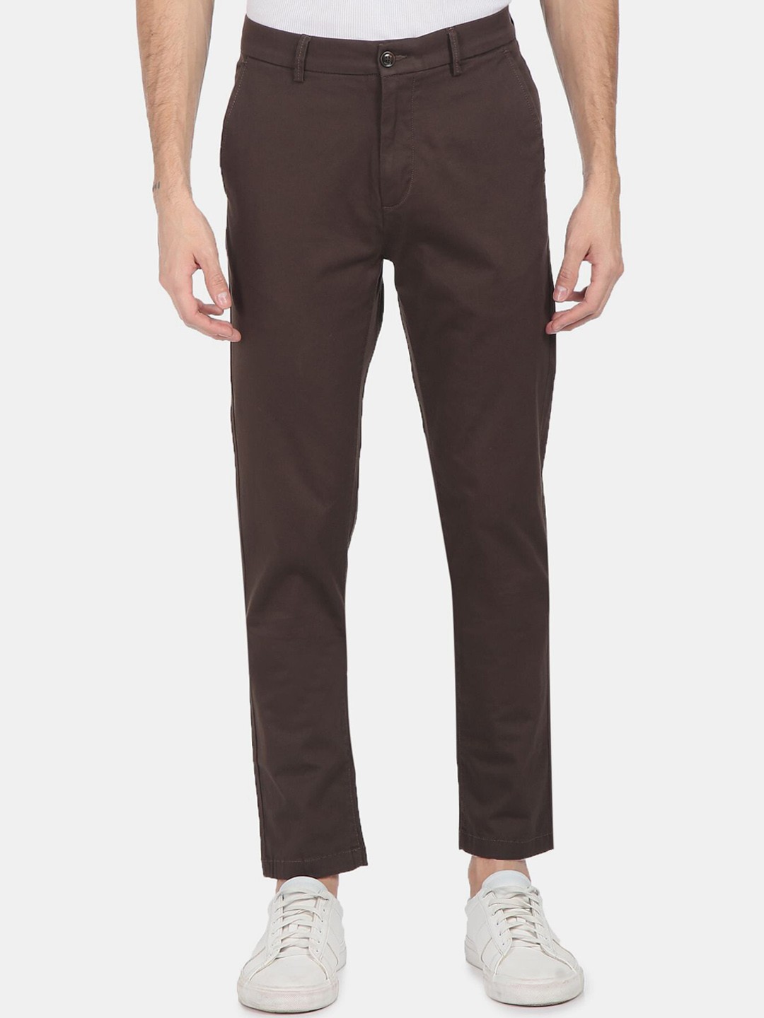 

Arrow Men Brown Solid Regular Fit Trousers