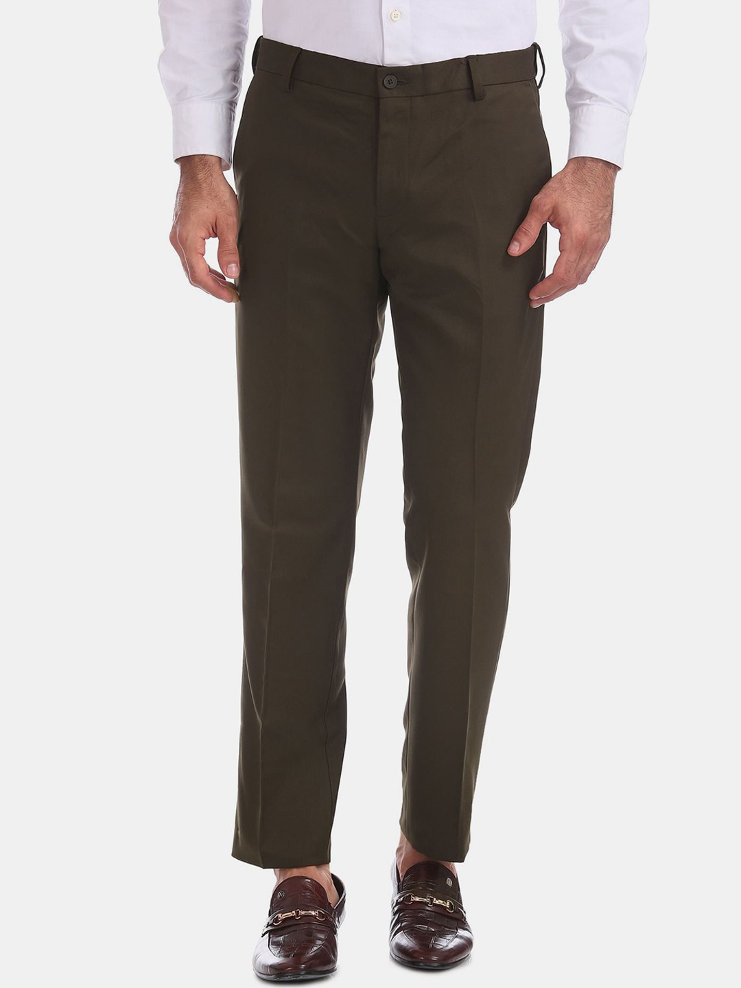 

Excalibur Men Brown Classic Fit Trousers