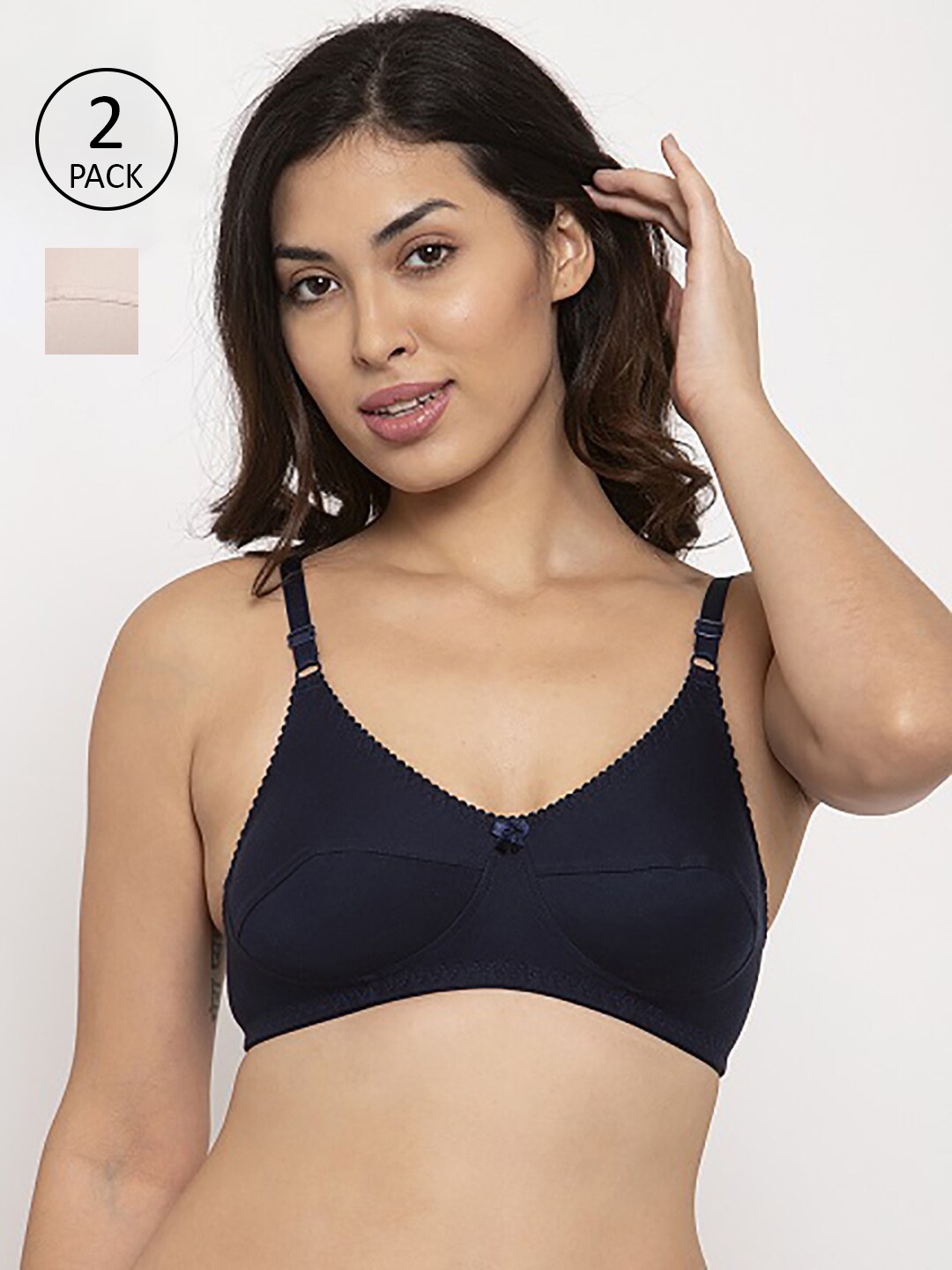 

Innocence Black & Beige Set Of 2 Non Padded Regular Bra