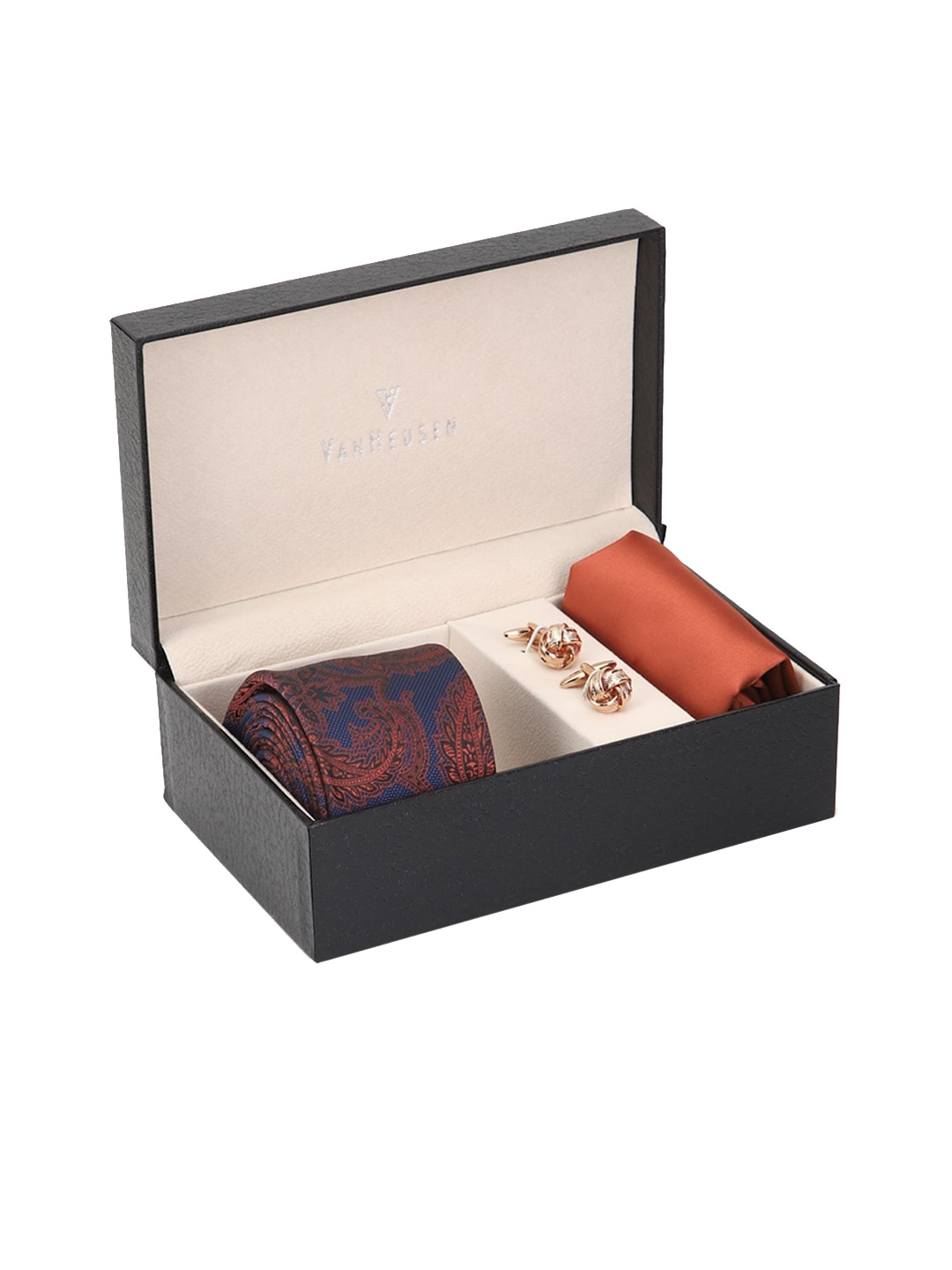 

Van Heusen Men Navy Blue & Rust Accessory Gift Set