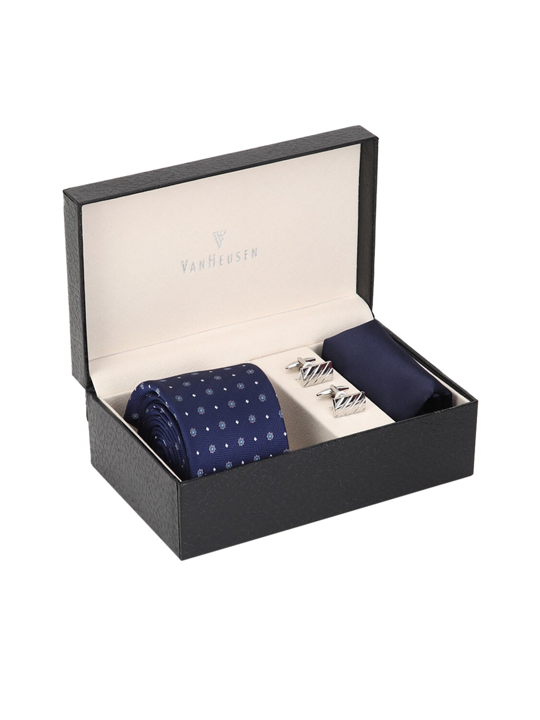

Van Heusen Men Navy Blue & White Printed Accessory Gift Set