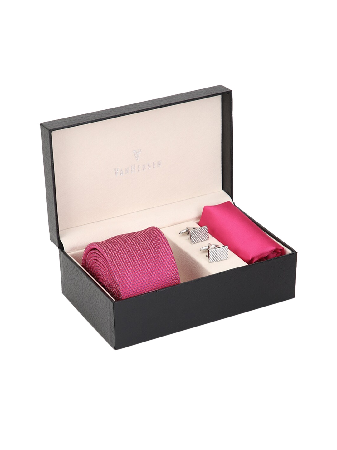 

Van Heusen Men Pink Checked Accessory Gift Set