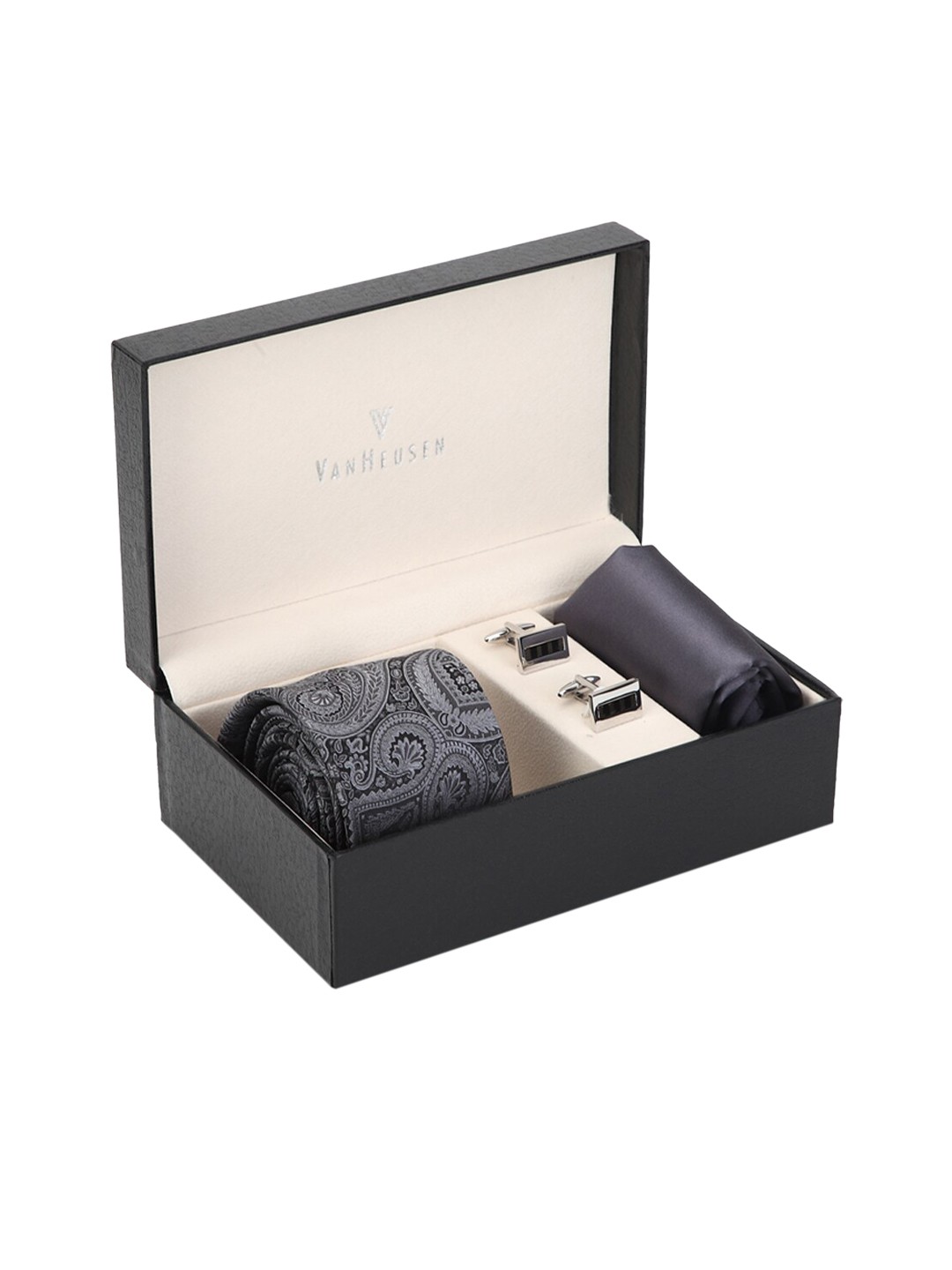 

Van Heusen Men Grey & Black Printed Accessory Gift Set