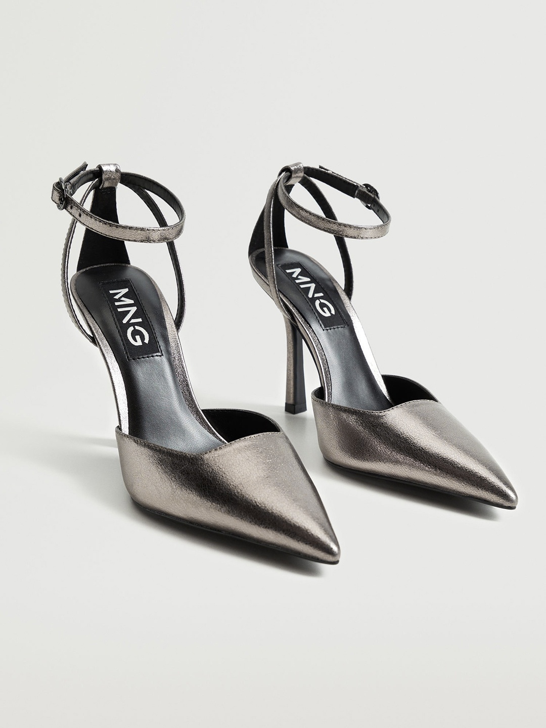 

MANGO Women Mid-Top Stiletto Heel Pumps, Metallic