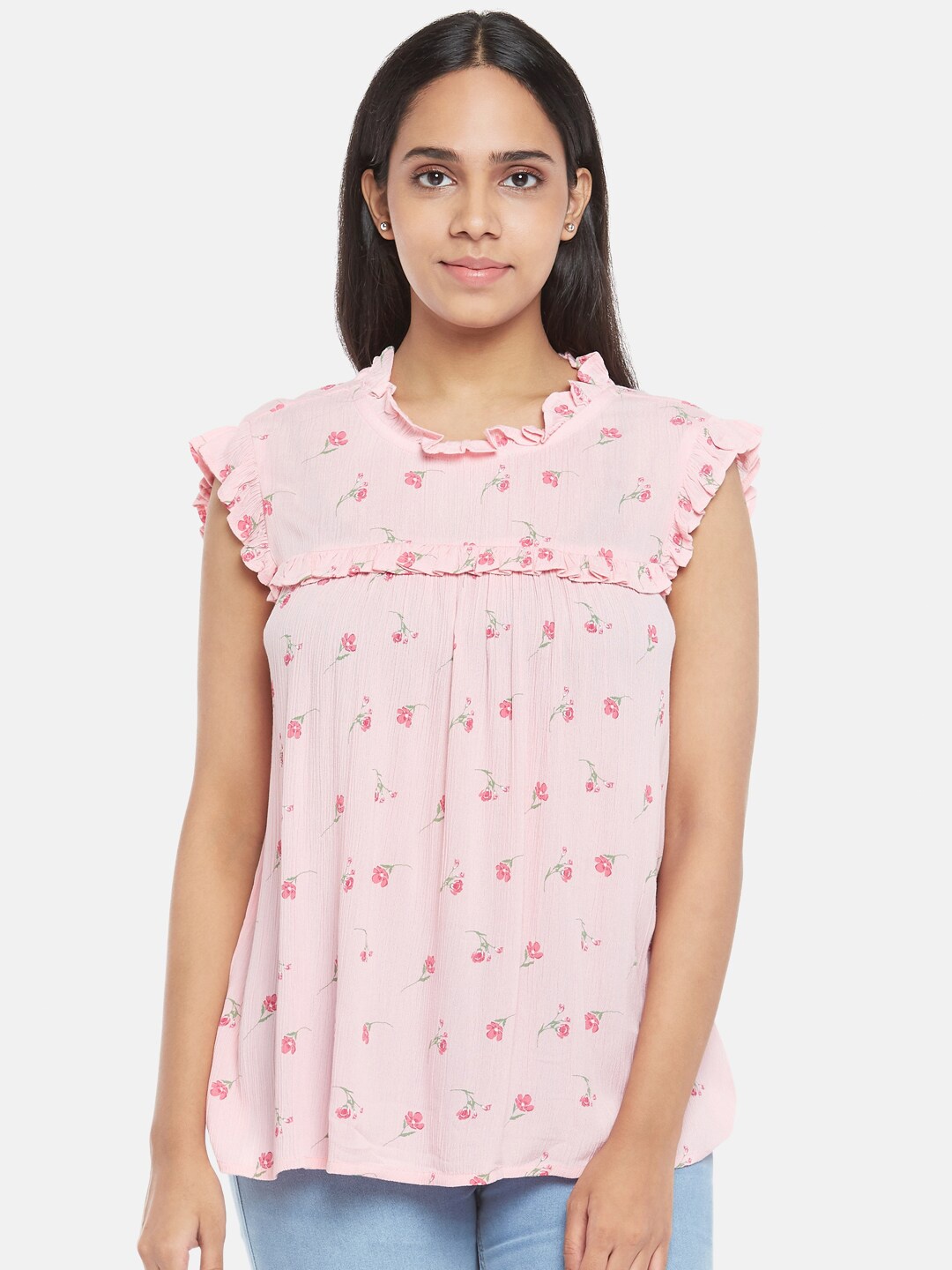 

Honey by Pantaloons Pink Floral Print Top