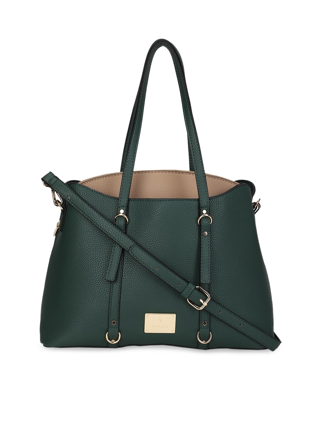 

Van Heusen Woman Green PU Structured Handheld Bag