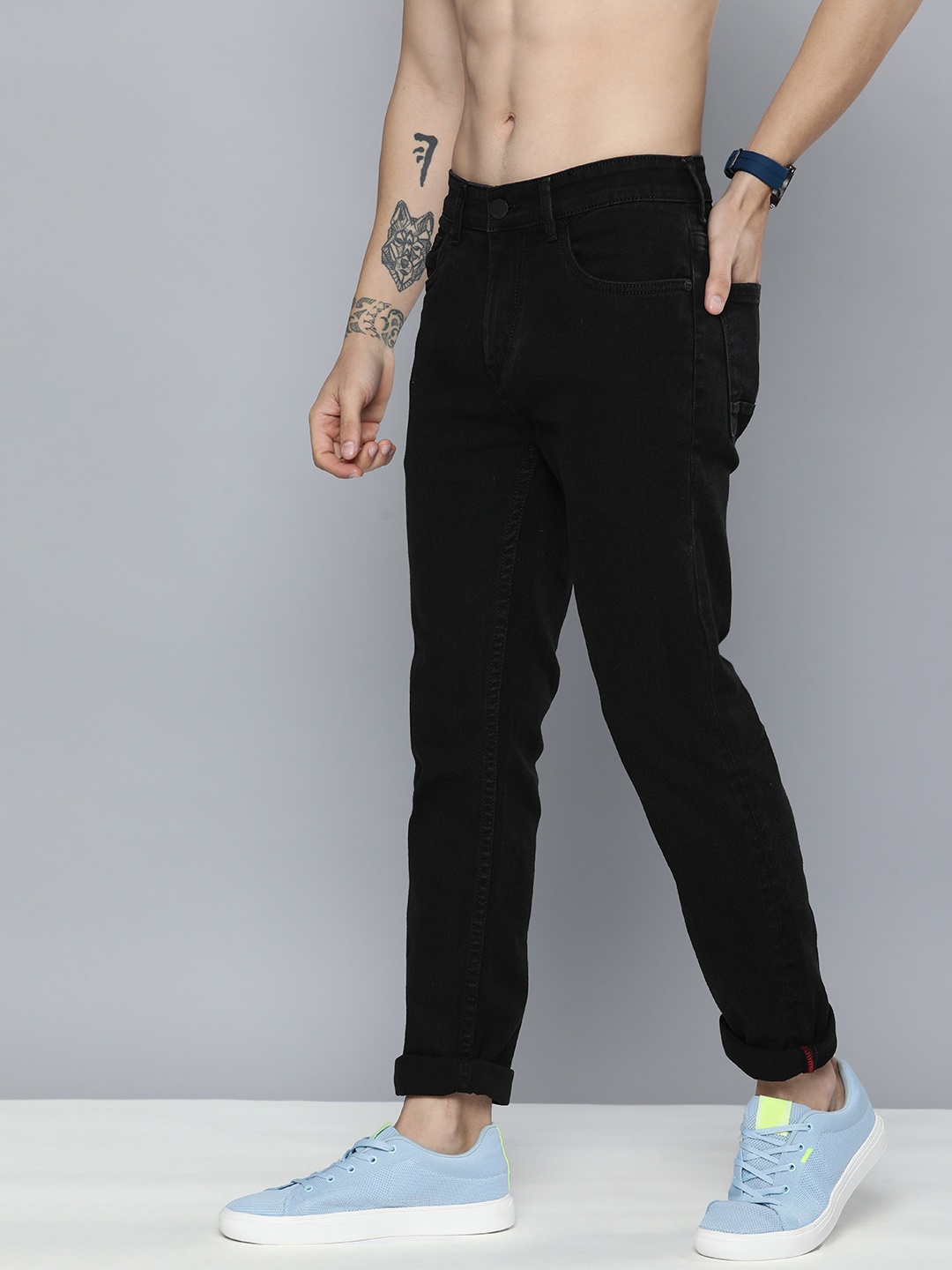 

HERE&NOW Men Black Skinny Fit Stretchable Jeans