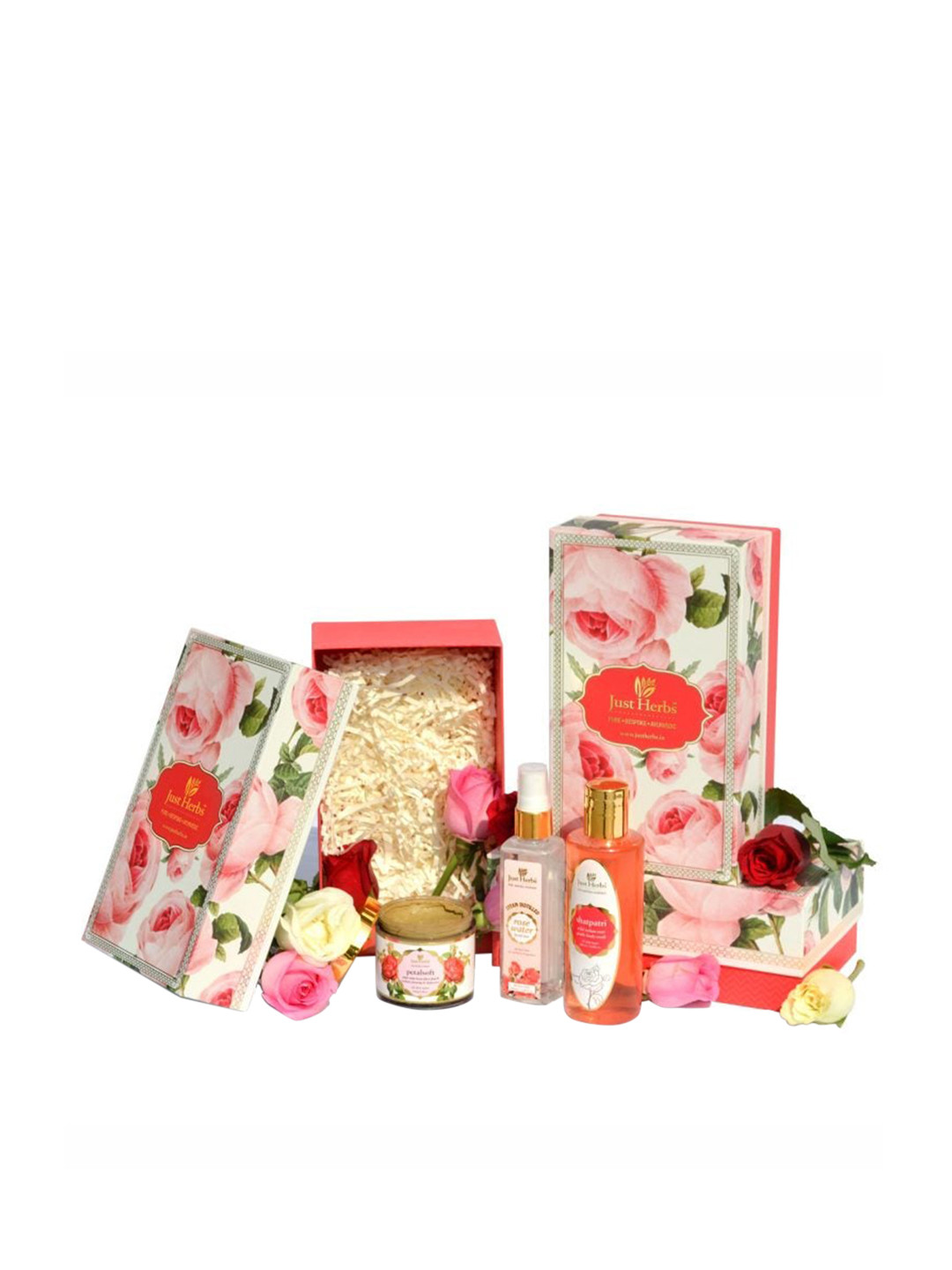 

Just Herbs Ayurvedic Skin & Body Care Rose Essentials Gift Set, Pink