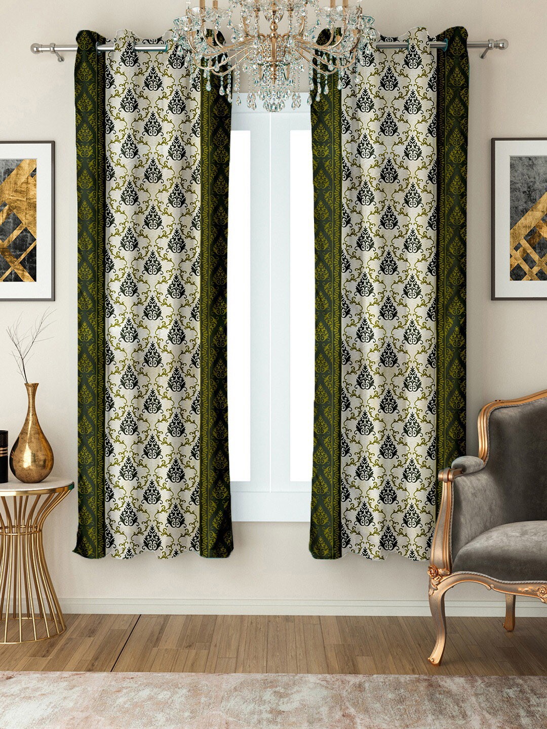 

Cortina Set of 2 Printed Window Curtains, Green