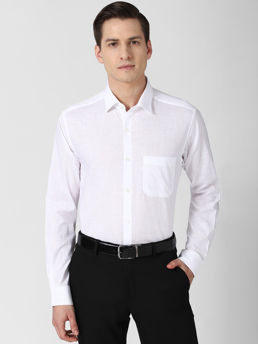 

Peter England Men White Cotton Formal Shirt