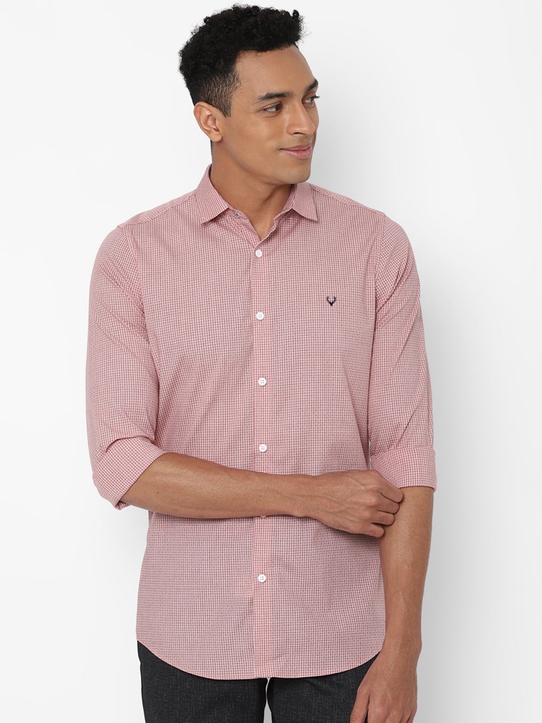 

Allen Solly Men Red Checked Slim Fit Casual Shirt