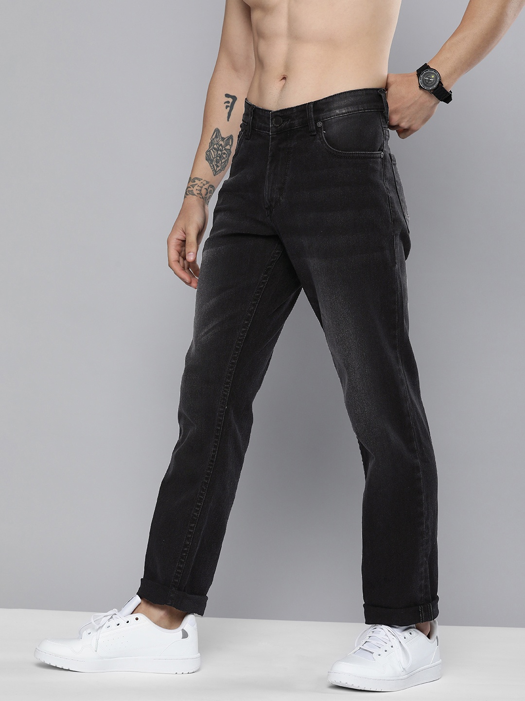 

HERE&NOW Men Black Light Fade Jeans