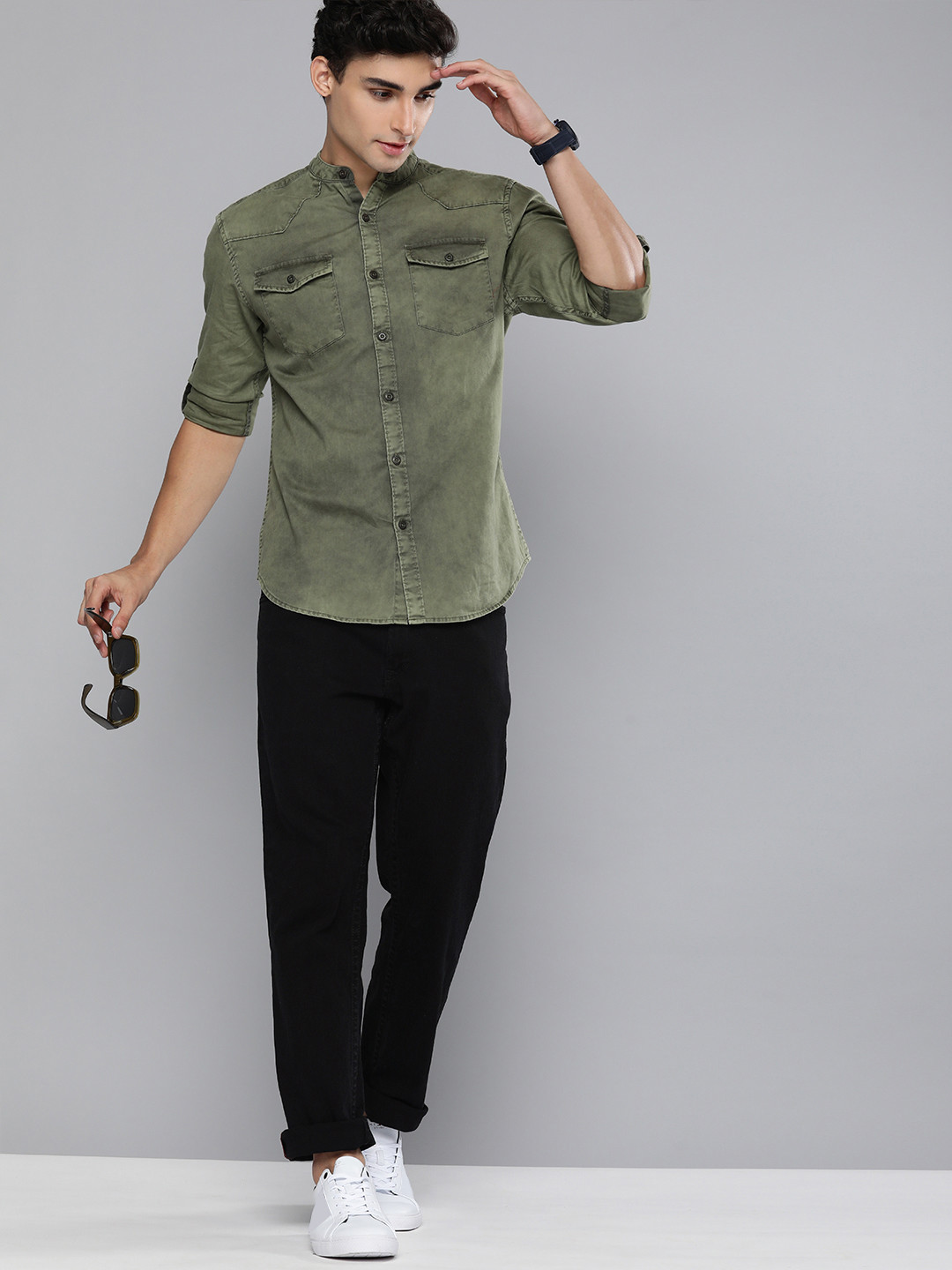 

HERE&NOW Men Black Solid Stretchable Slim Fit Casual Jeans