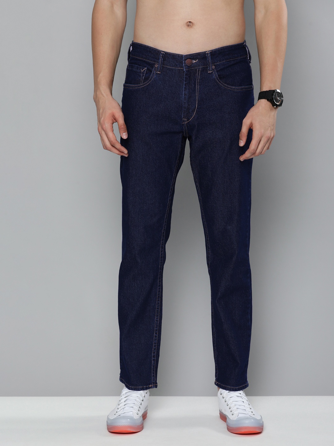 

HERE&NOW Men Blue Slim Fit Mid-Rise Stretchable Jeans