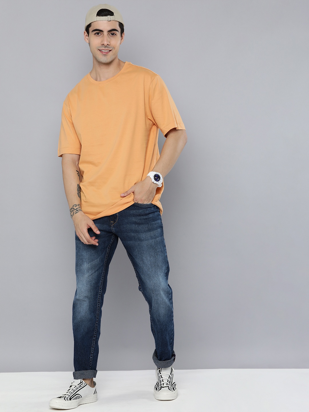 

HERE&NOW Men Blue Slim Fit Heavy Fade Stretchable Jeans