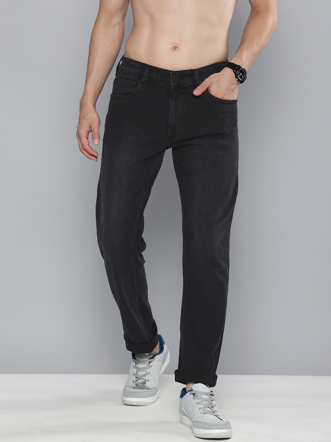 

HERE&NOW Men Black Slim Fit Stretchable Jeans