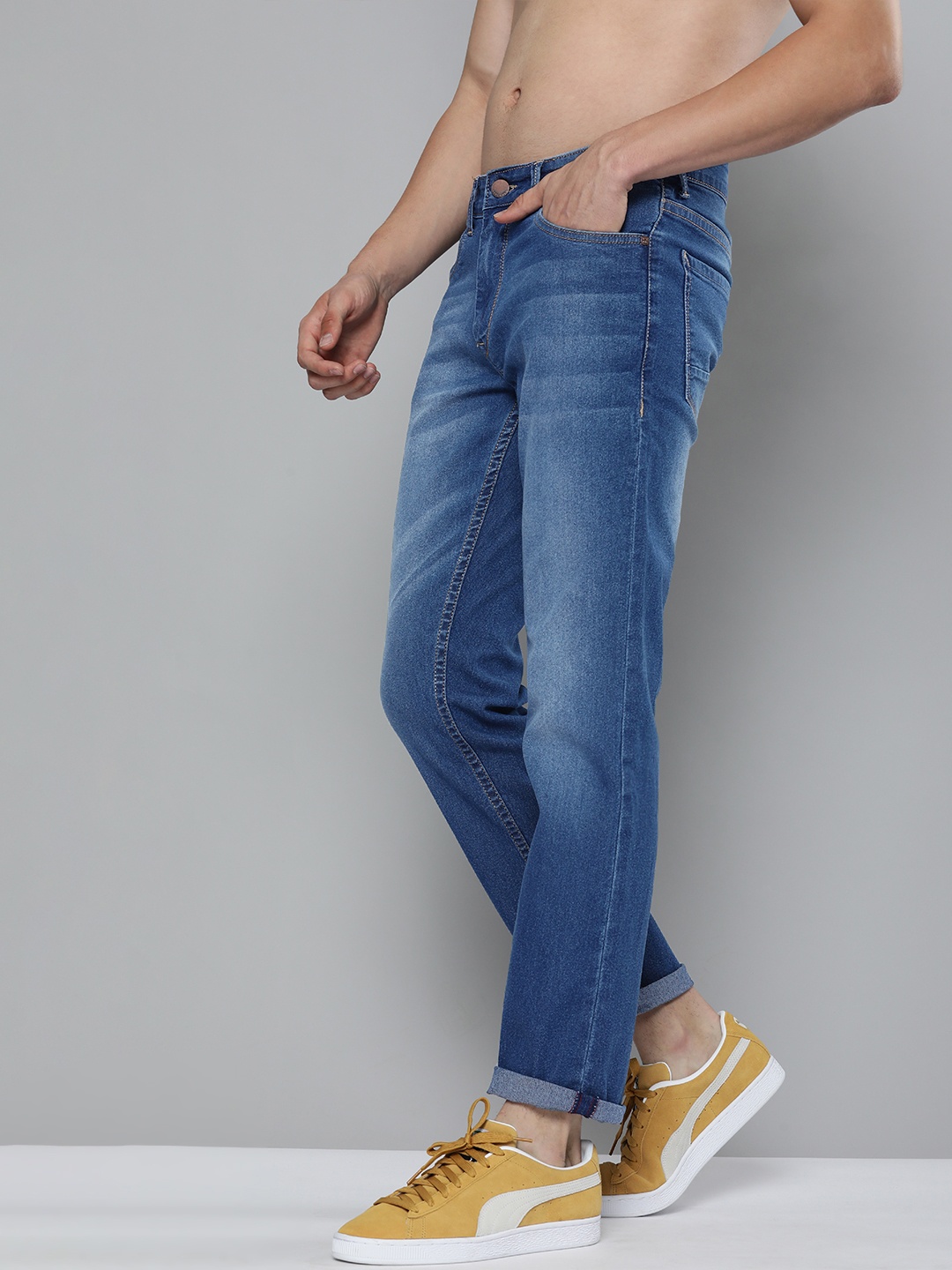 

HERE&NOW Men Blue Slim Fit Light Fade Stretchable Jeans