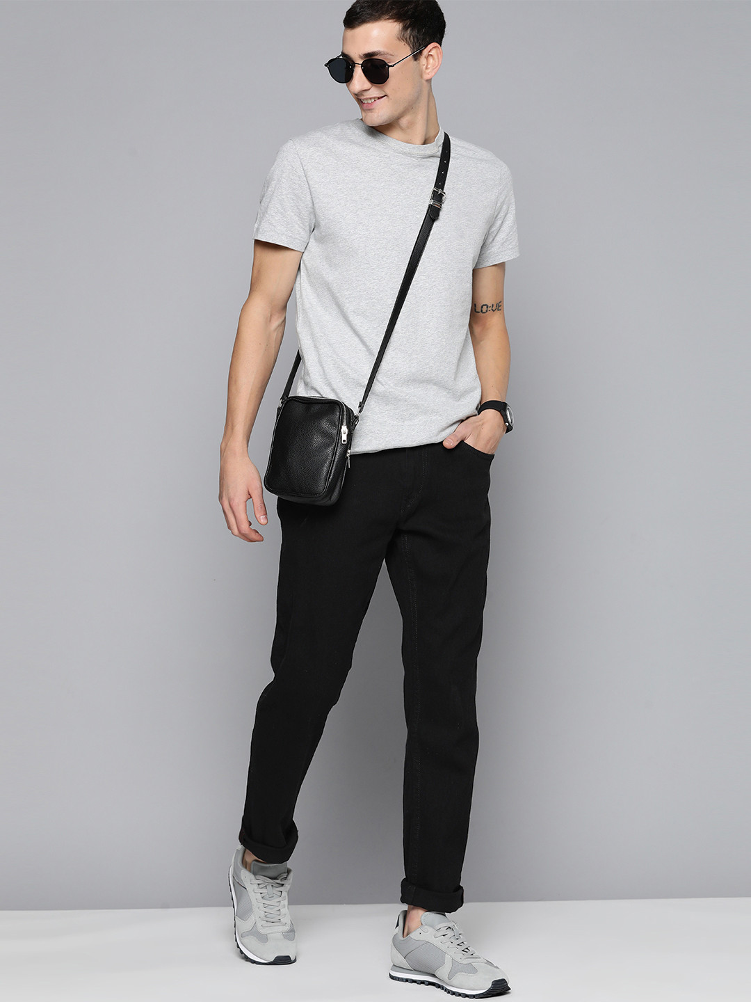 

HERE&NOW Men Stretchable Jeans, Black