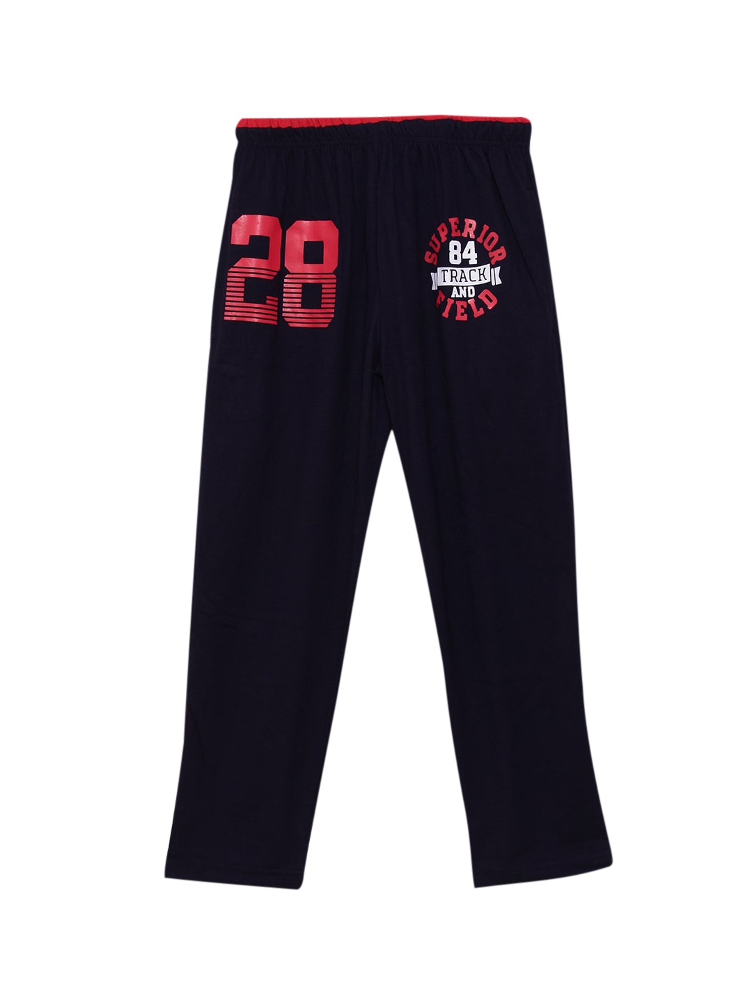 

Fashionable Boys Navy Blue Printed Pure Cotton Track Pants