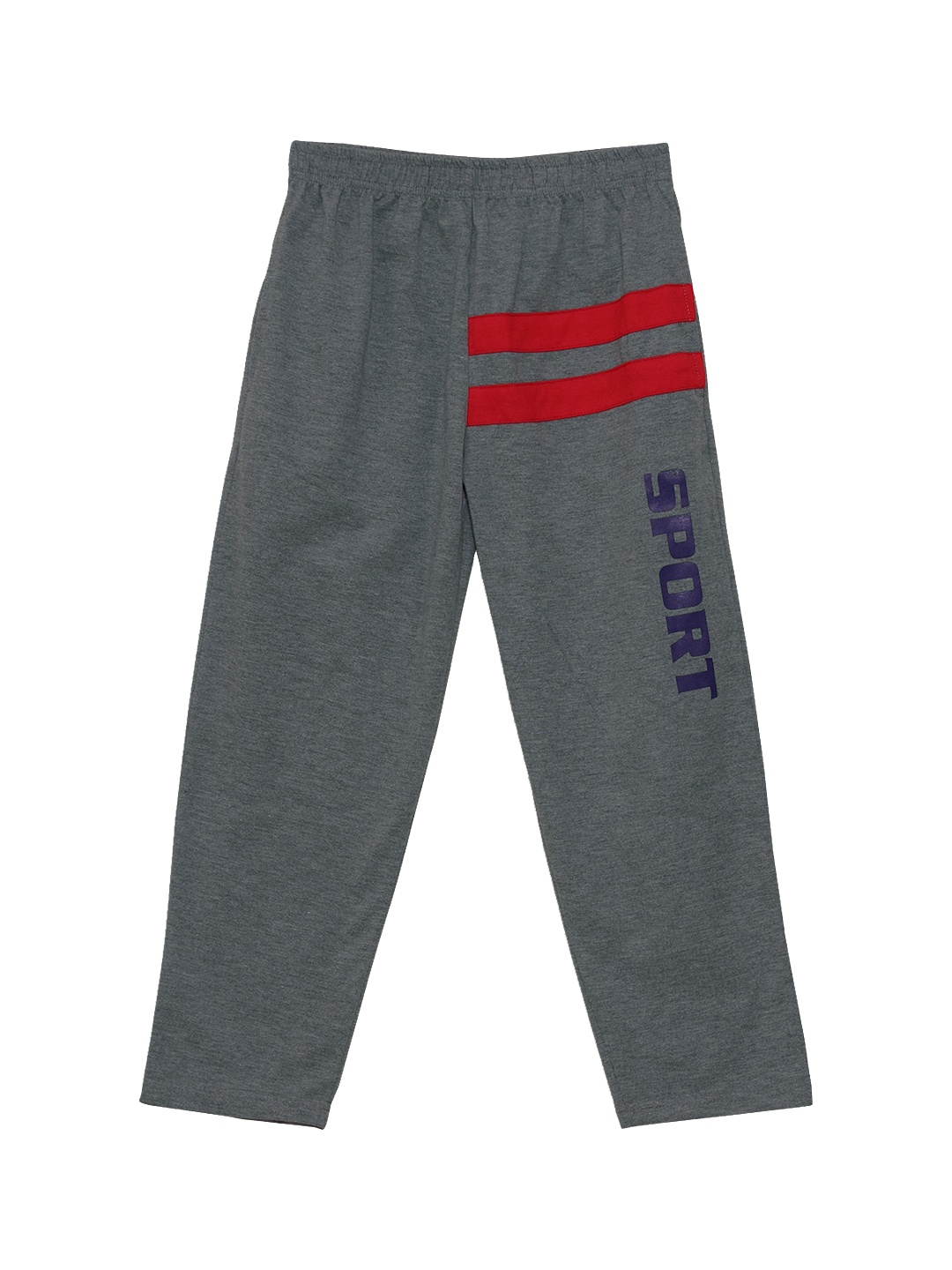 

Fashionable Boys Charcoal Printed Pure Cotton Track Pants