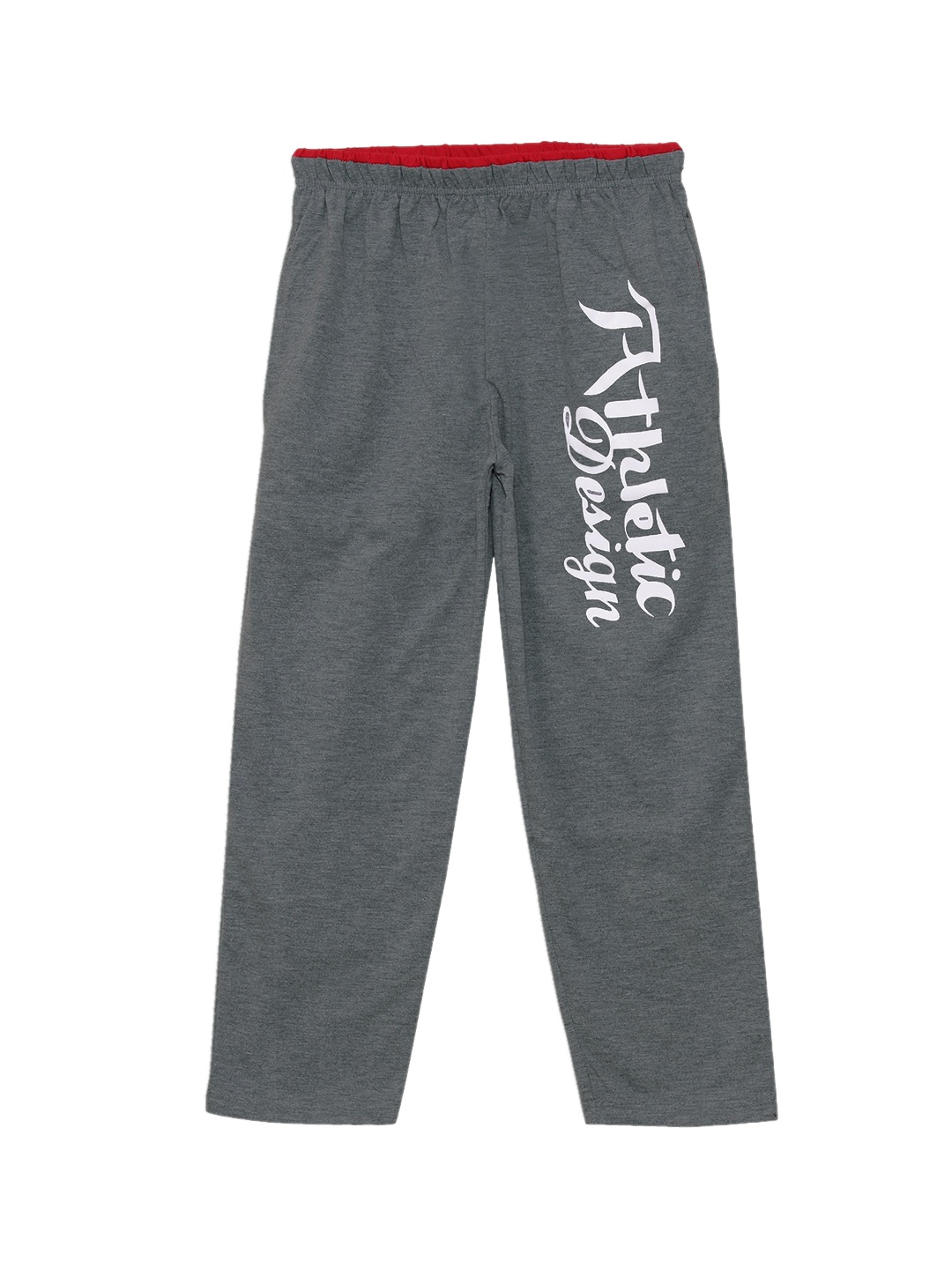 

Fashionable Boys Charcoal Grey & White Printed Pure Cotton Track Pants