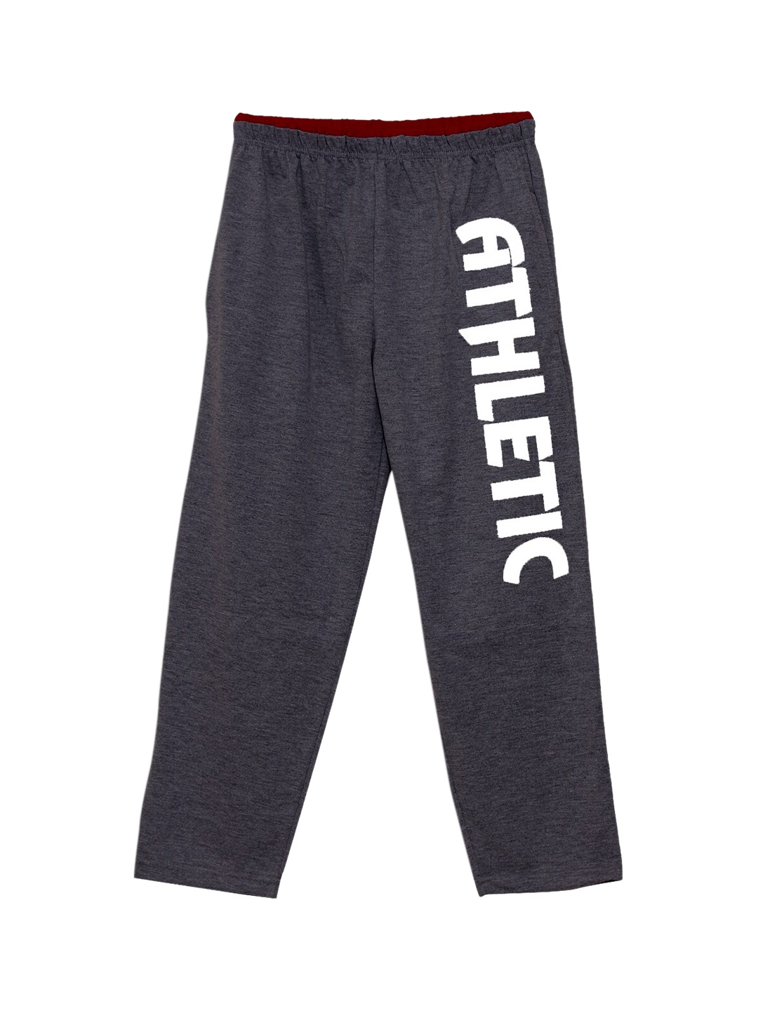 

Fashionable Boys Charcoal & White Printed Pure Cotton Track Pants