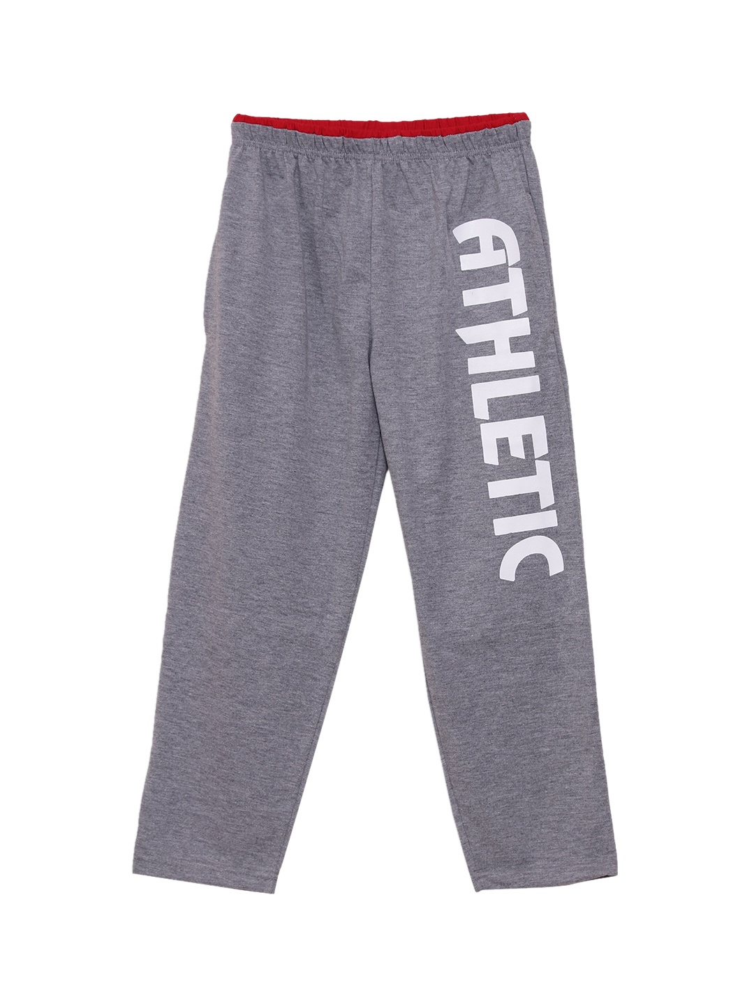 

Fashionable Boys Grey Melange Printed Pure Cotton Track Pants