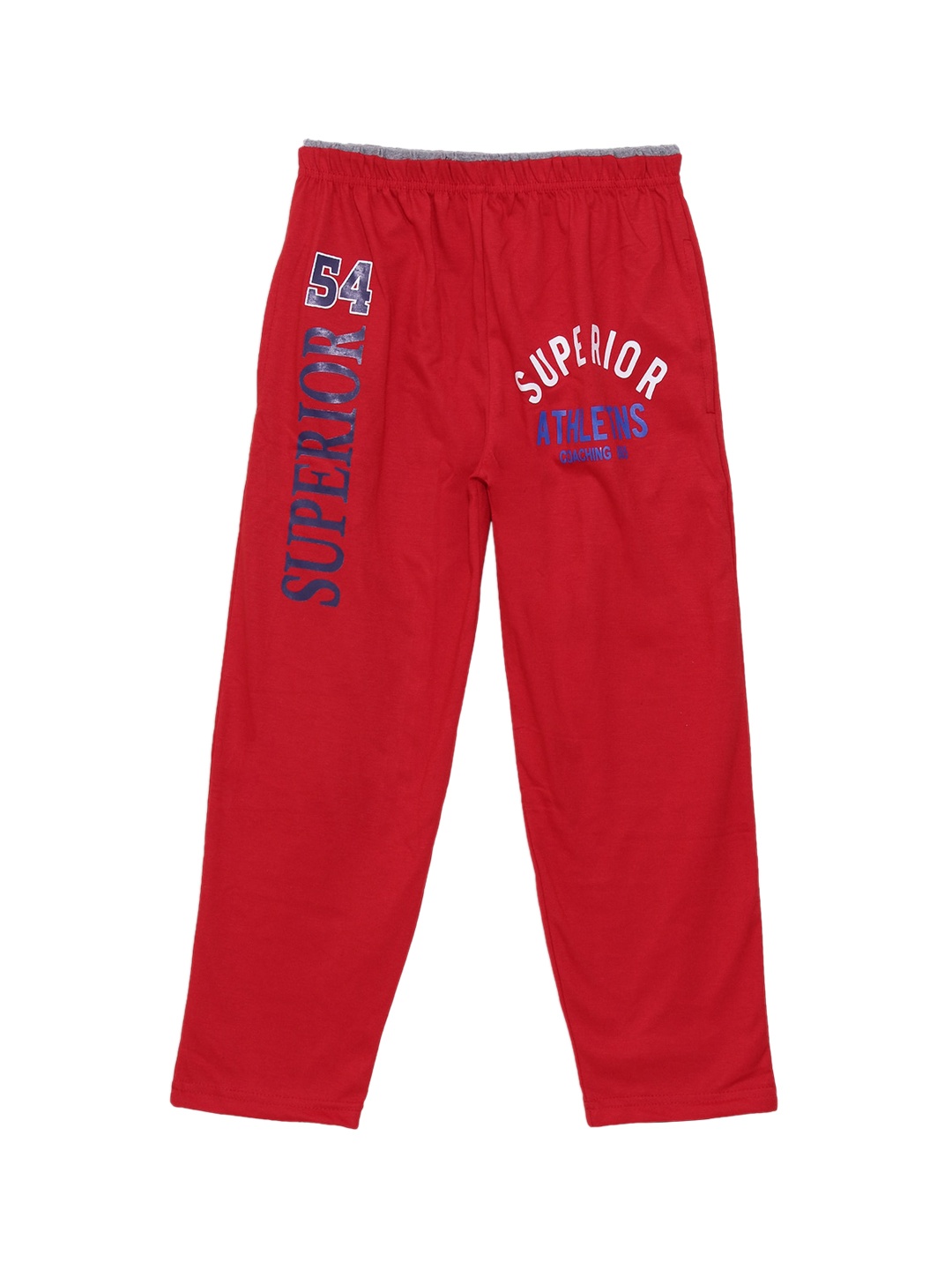 

Fashionable Boys Red & White Printed Pure Cotton Track Pants