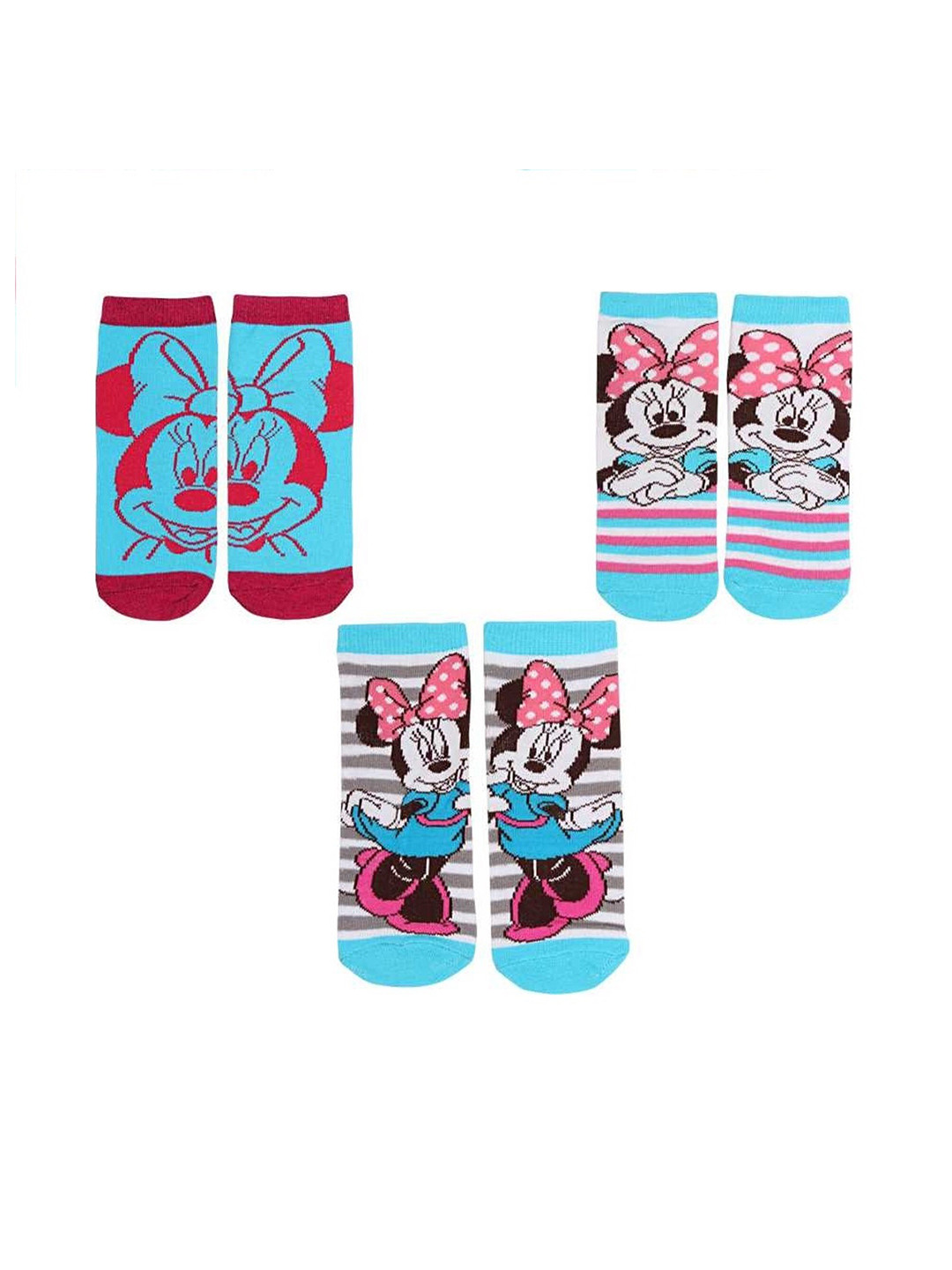 

Disney Girls Pack of 3 Patterned Ankle Length Socks, Blue