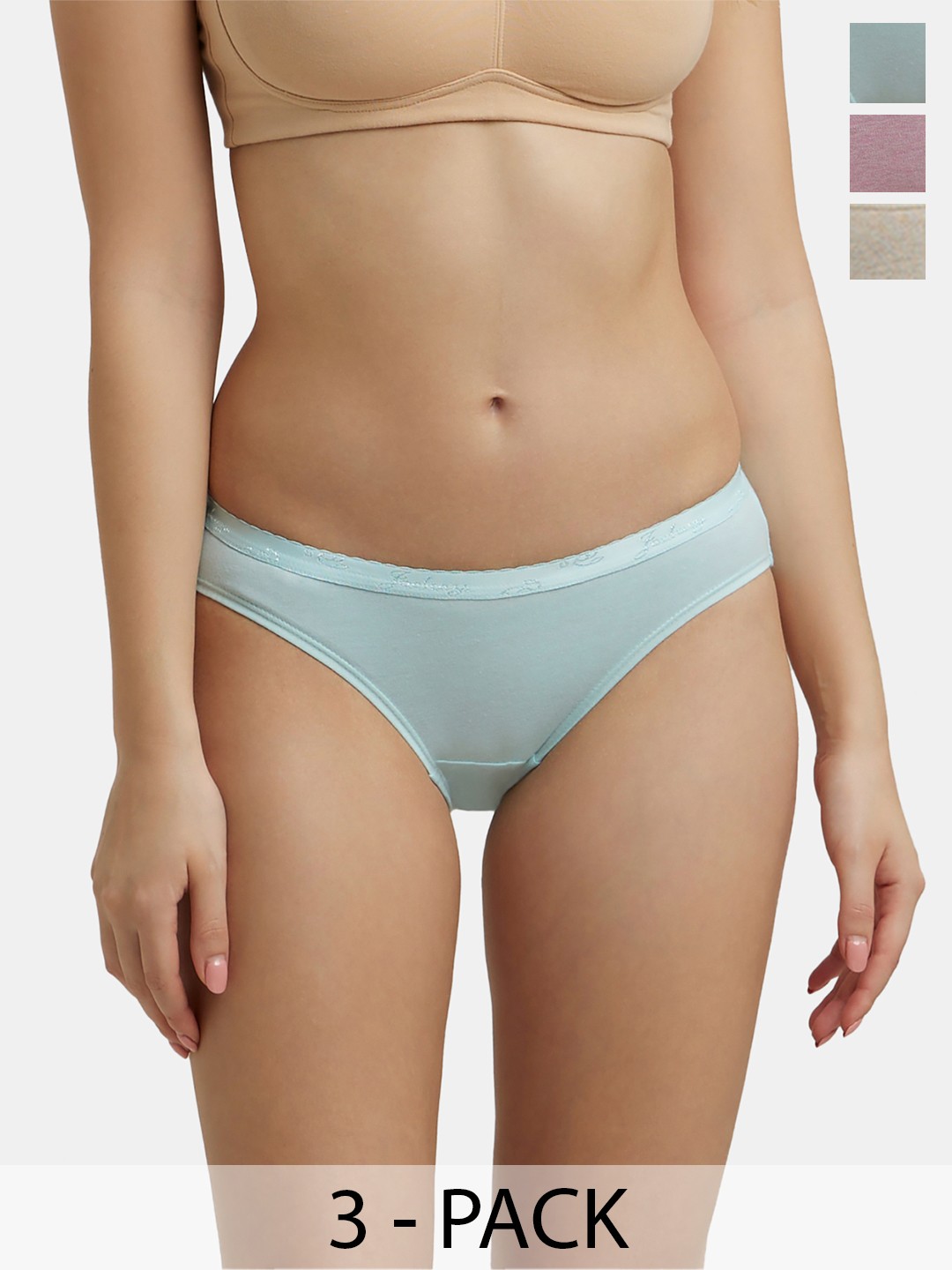 

Jockey Pack of 3 Medium Coverage Super Combed Cotton StayFresh Bikini-1525, Assorted