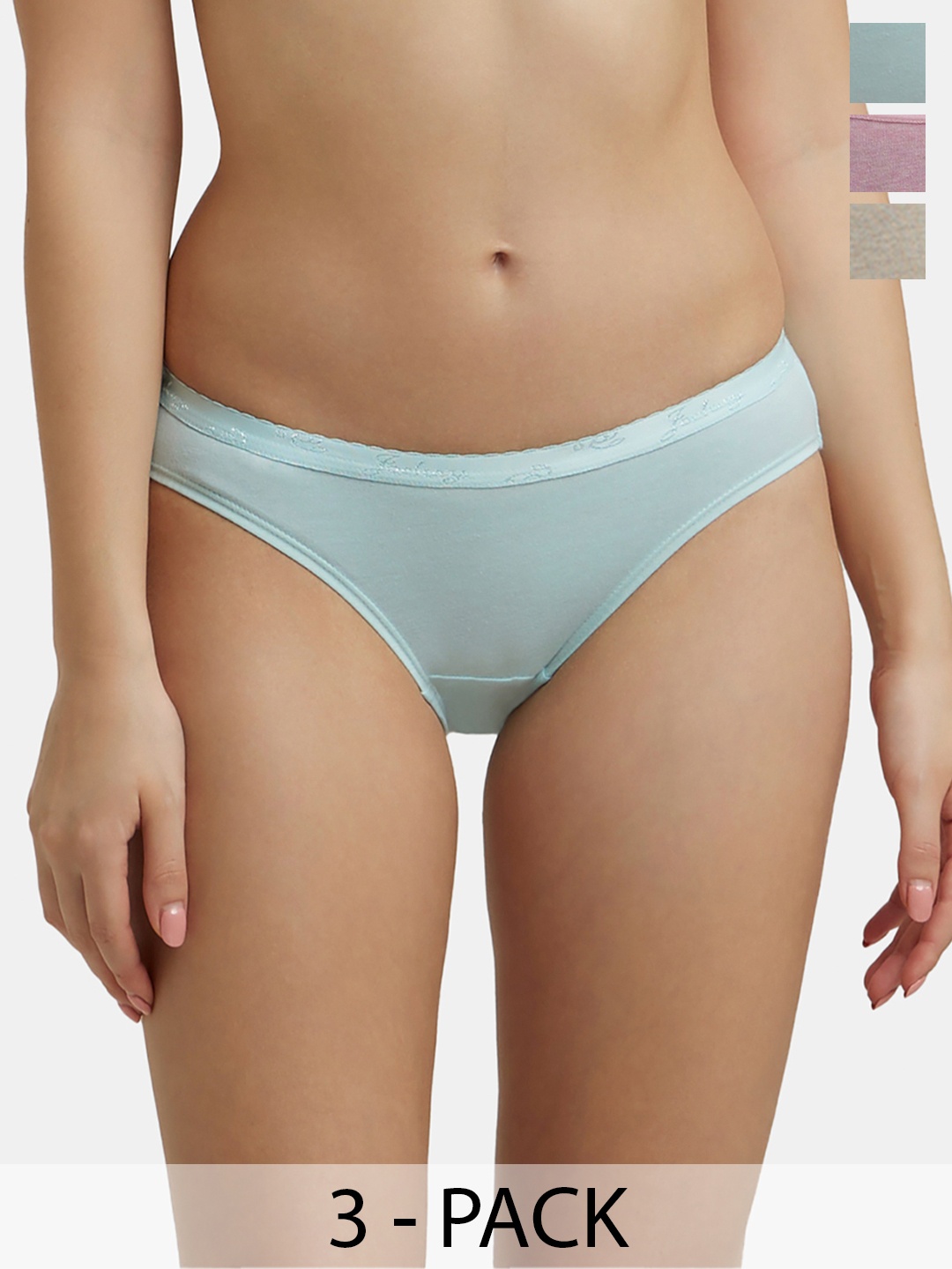 

Jockey Pack of 3 Medium Coverage Super Combed Cotton StayFresh Bikini-1525, Assorted