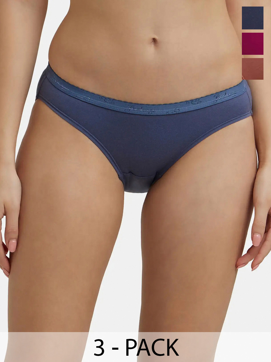 

Jockey Pack of 3 Medium Coverage Super Combed Cotton StayFresh Bikini-1525, Assorted