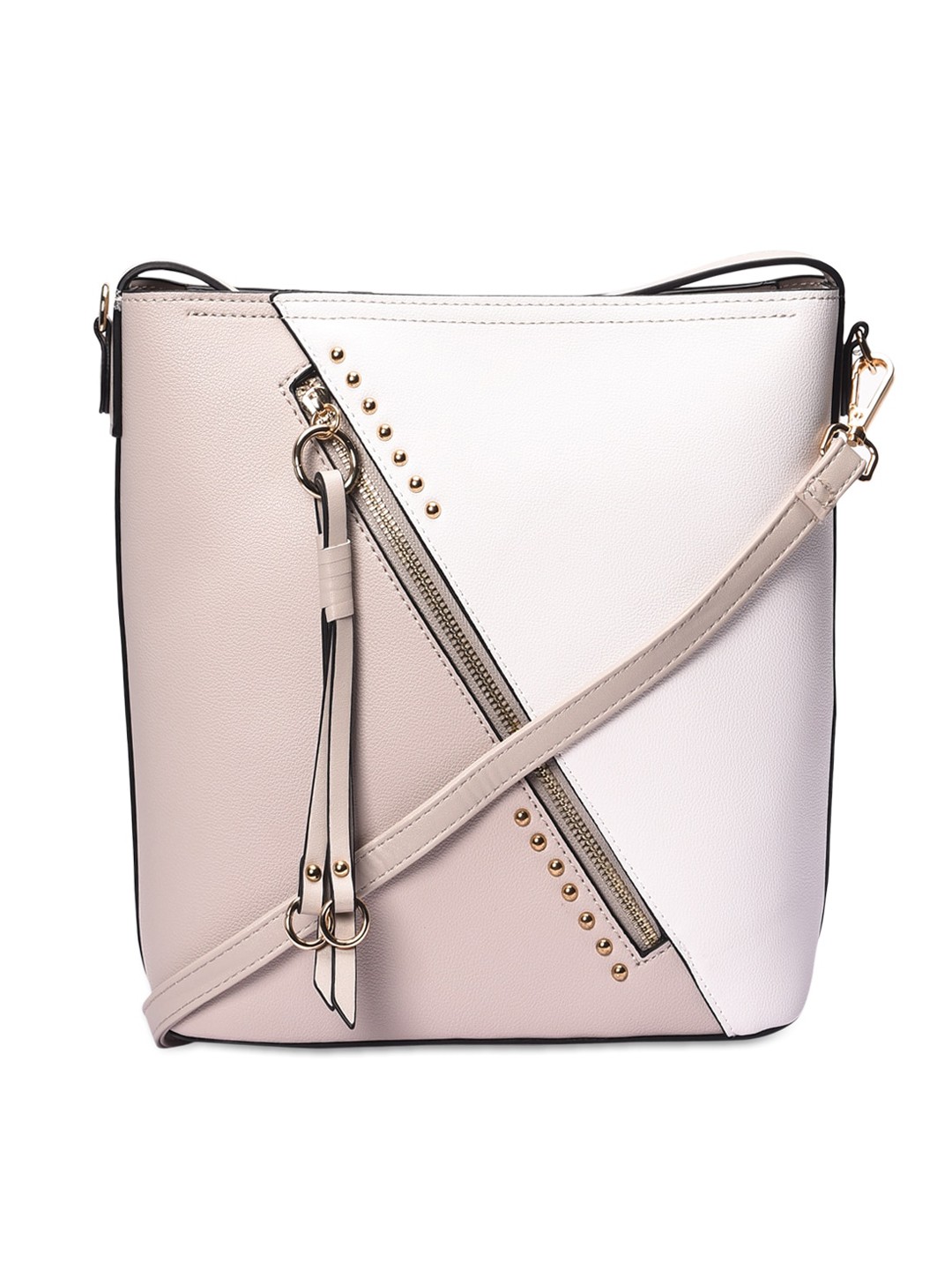 

Pavers England Beige PU Structured Sling Bag