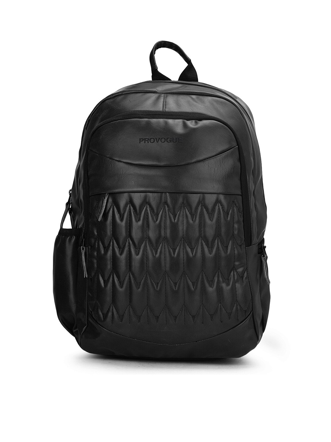 

Provogue Black Brand Logo Printed Backpack With Rain cover