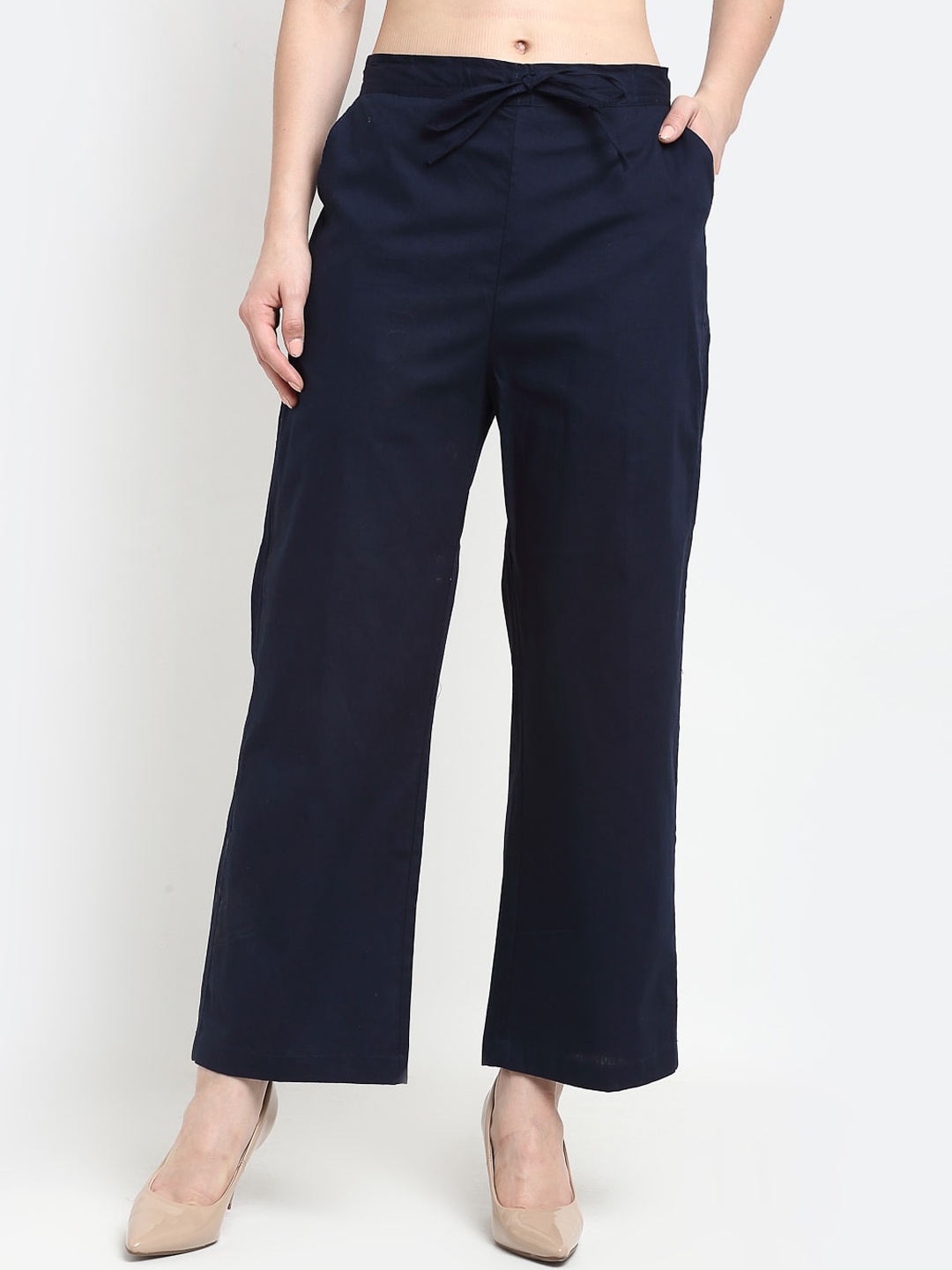 

GRACIT Women Navy Blue Loose Fit Trousers