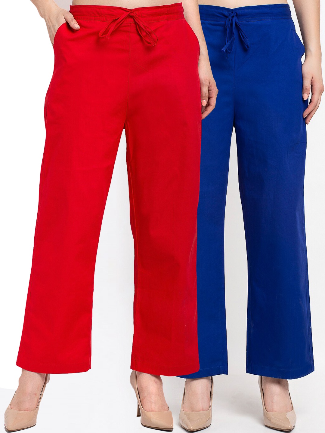 

GRACIT Women Pack of 2 Trousers, Red
