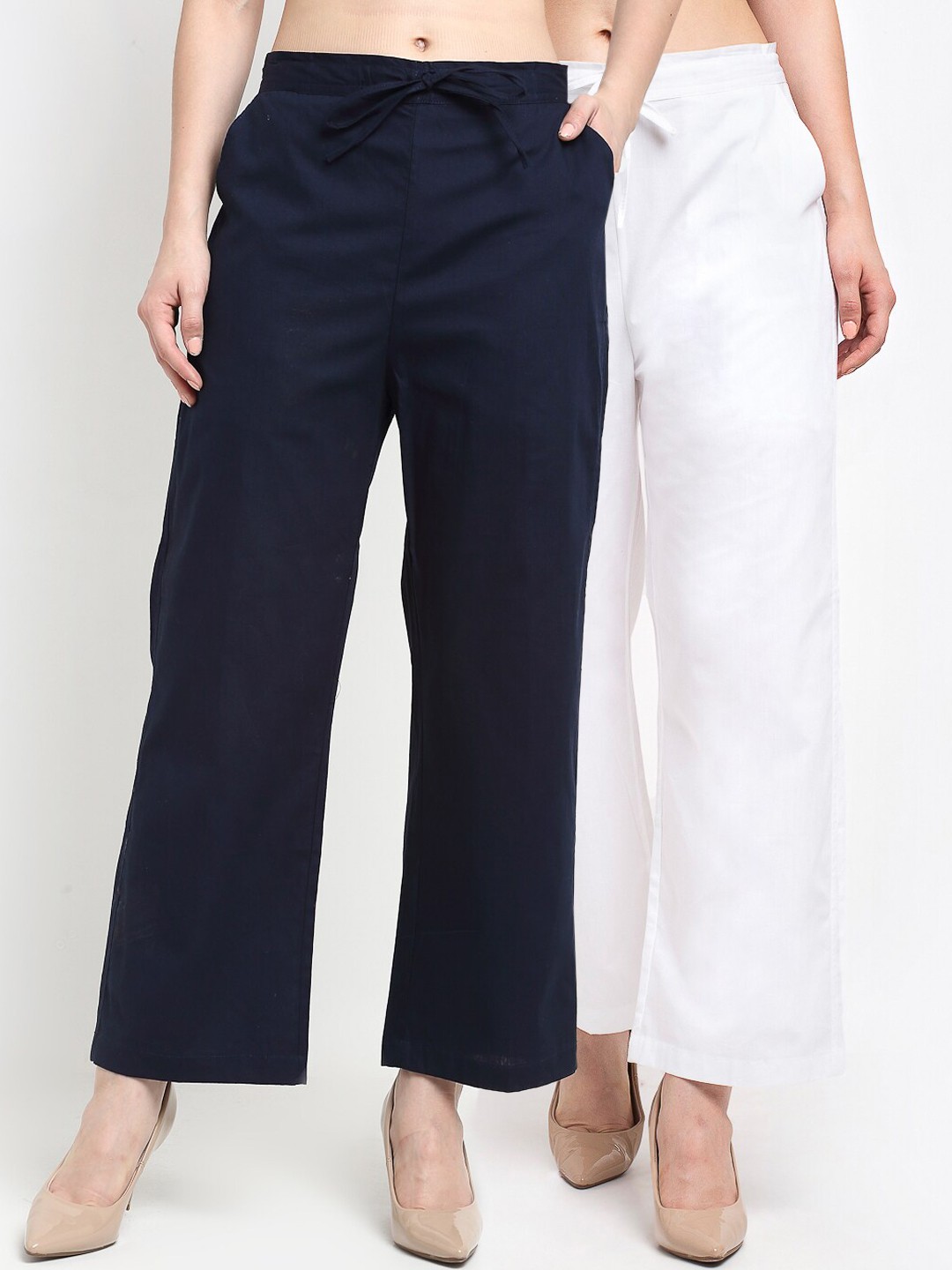 

GRACIT Women Pack of 2 Trousers, White