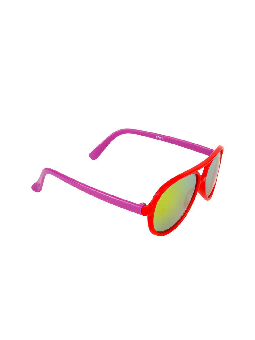 

Spiky Unisex Kids Yellow Lens & Red Aviator Sunglasses with UV Protected Lens