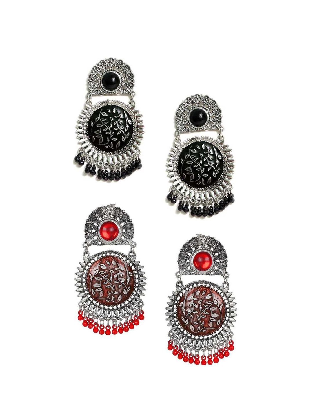 

Vembley Silver-Toned Crescent Shaped Studs Earrings