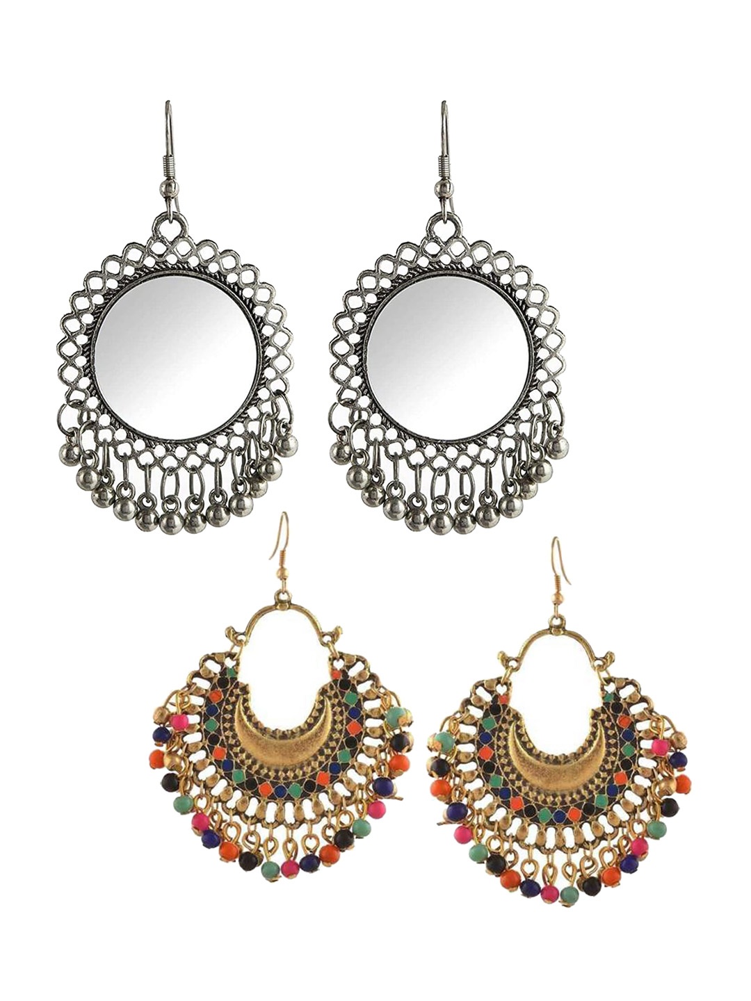 

Vembley Set of 2 Crescent Shaped Drop Earrings, Gold