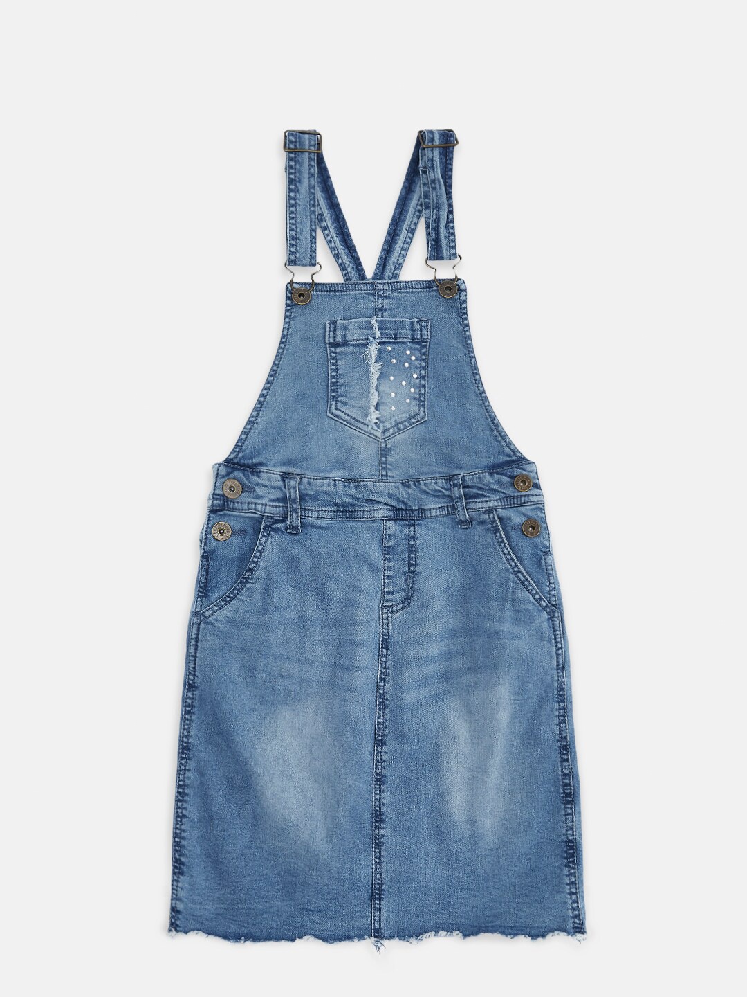 

Pantaloons Junior Blue Denim Pinafore Dress