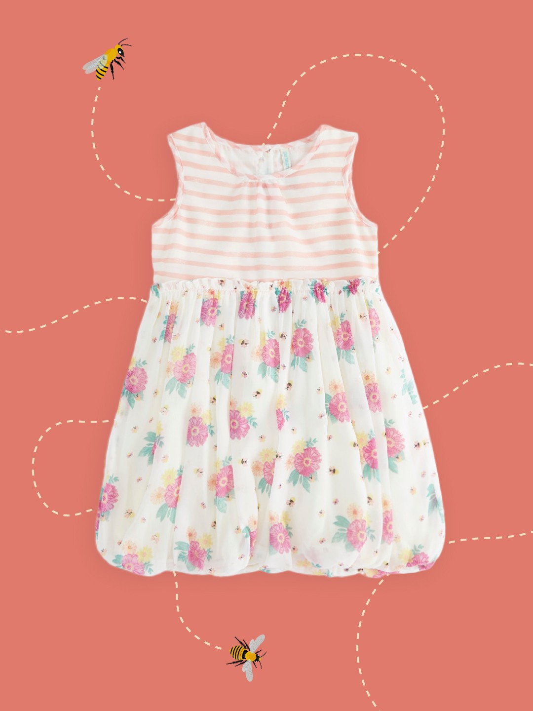 

Pantaloons Junior White Floral Georgette Dress
