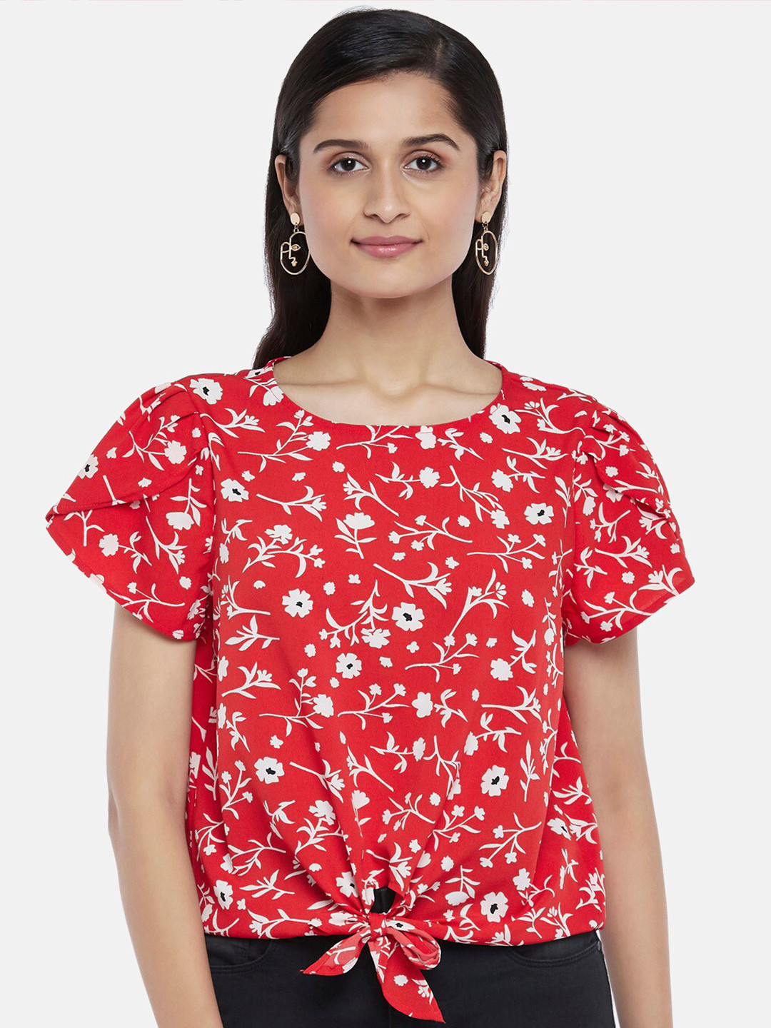 

People Women Red Floral Print Top