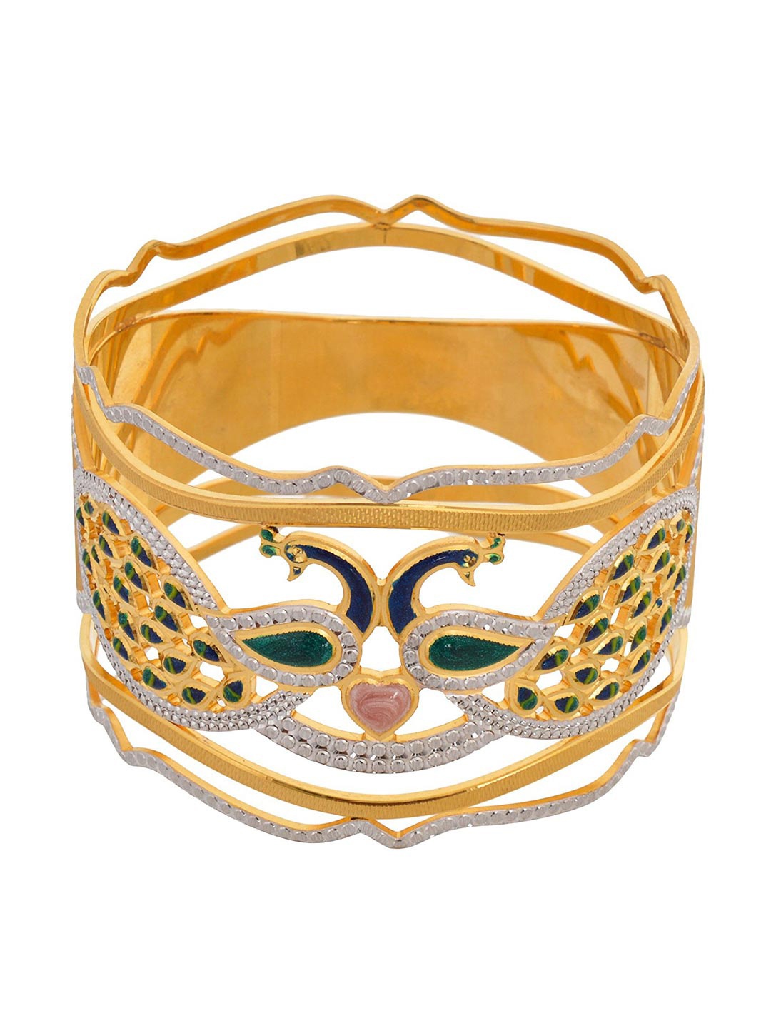 

Tistabene Women Gold-Toned & White Gold-Plated Kada Bracelet