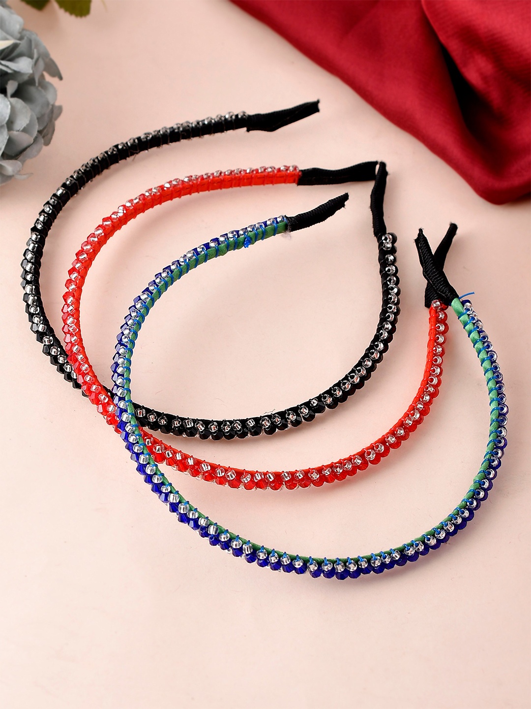 

Silvermerc Designs Women Multi Color Set Of 3 Spiral Hairbands